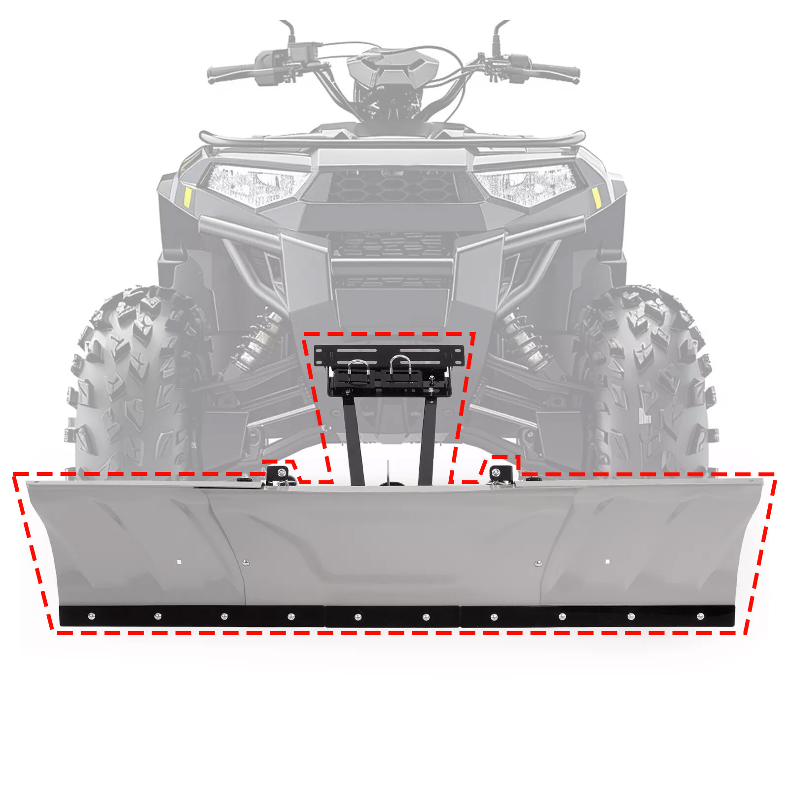 Snow Plow Blade Kit Universal For ATV Steel Adjustable 48"- 60" Width W/Hardware