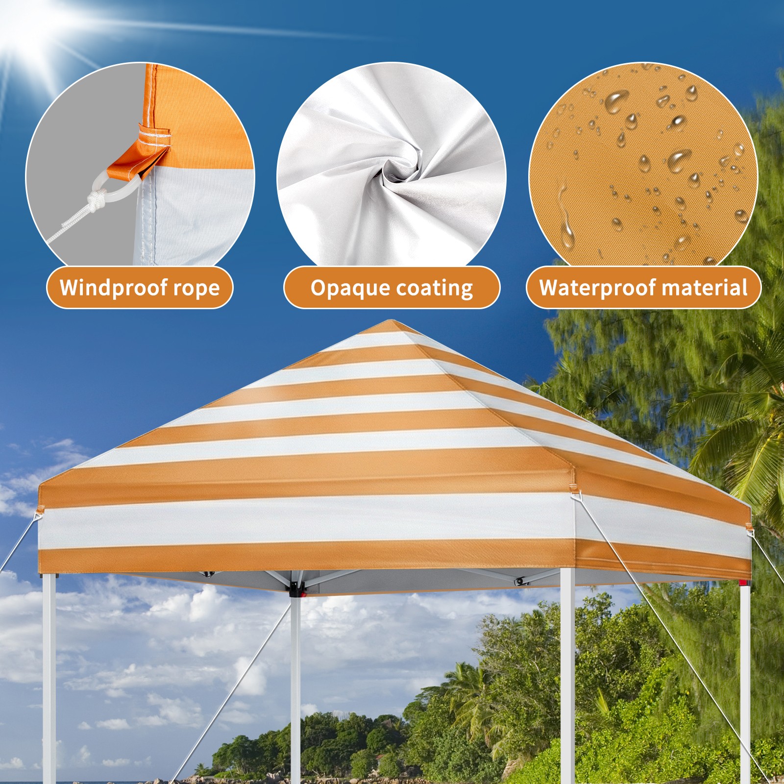 5x5ft Pop Up Canopy Tent, Outdoor Folding Canopy with Carry Bag,4 Sidewall
