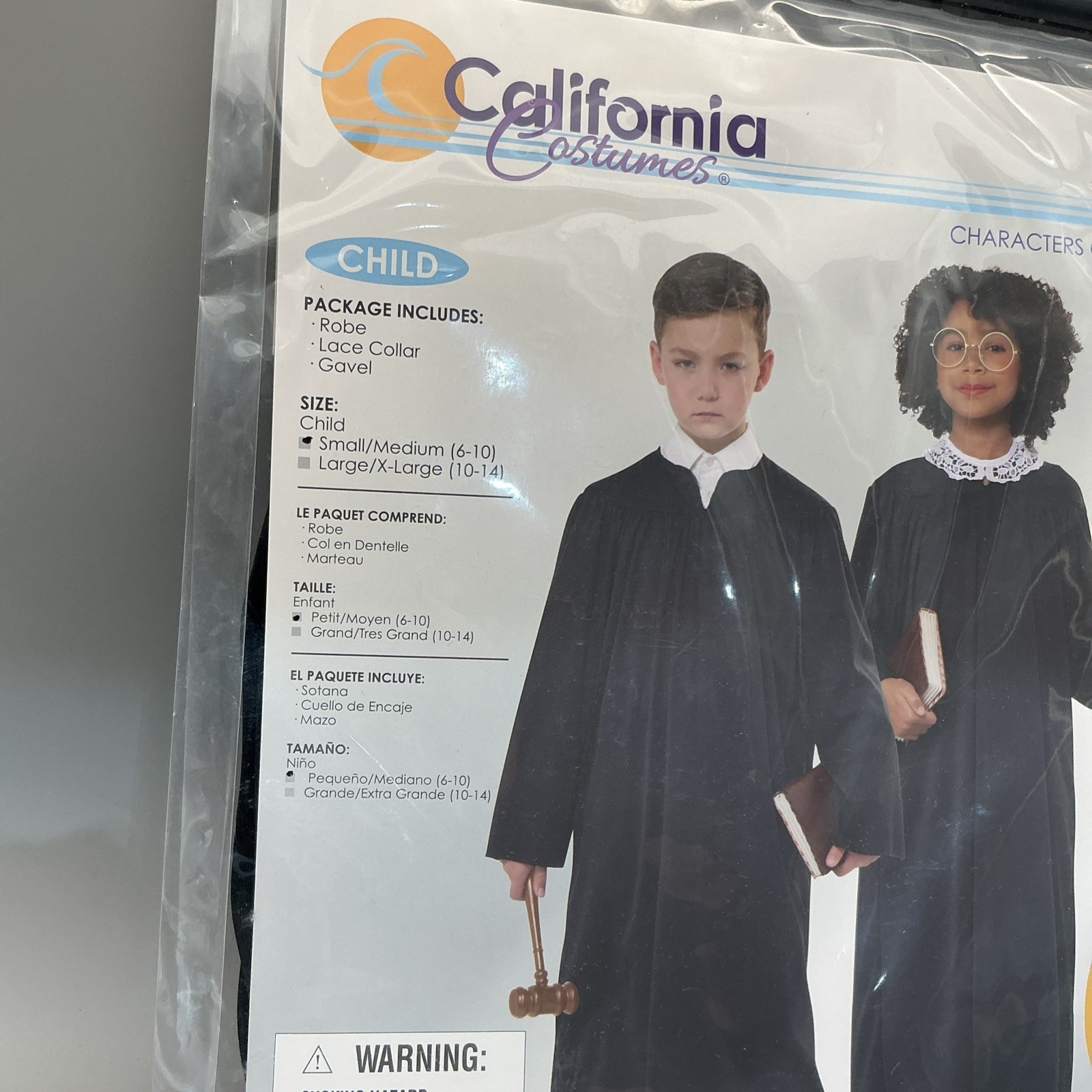 California Halloween Costumes Judge’s Robe Child Size S/M (6-10) New