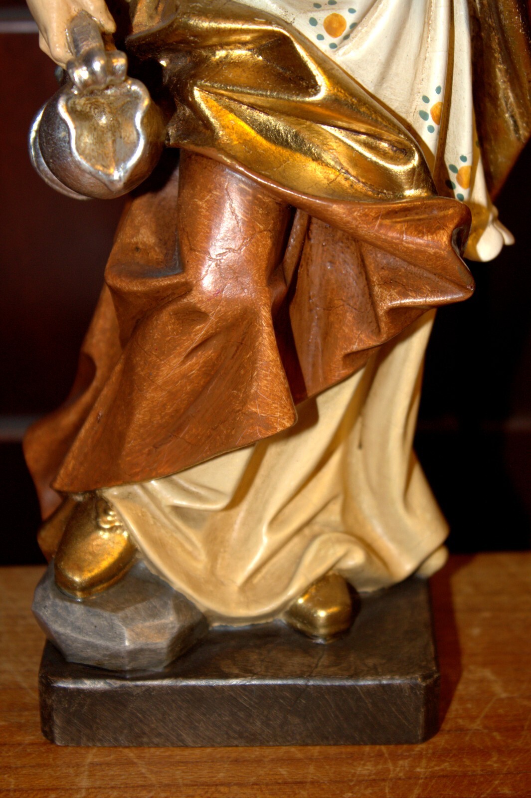 12" HAND CARVED WOODEN CATHOLIC PATRON SAINT ELIZABETH STATUE FIGURE SCULPTURE