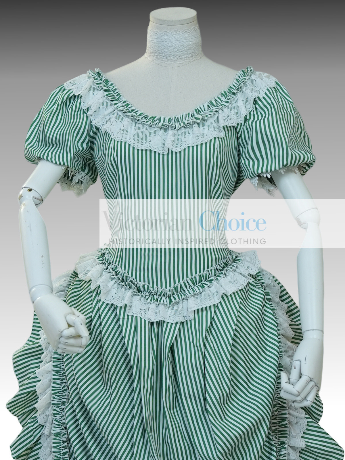 Victorian 1890s Cotton Bustle Dress Garden Tea Party Gown Period Theater 711