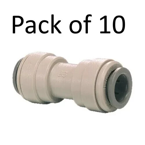 x10 John Guest Pi-0412-S Push-To-Connect Union Adapter, 3/8" Straight Connector