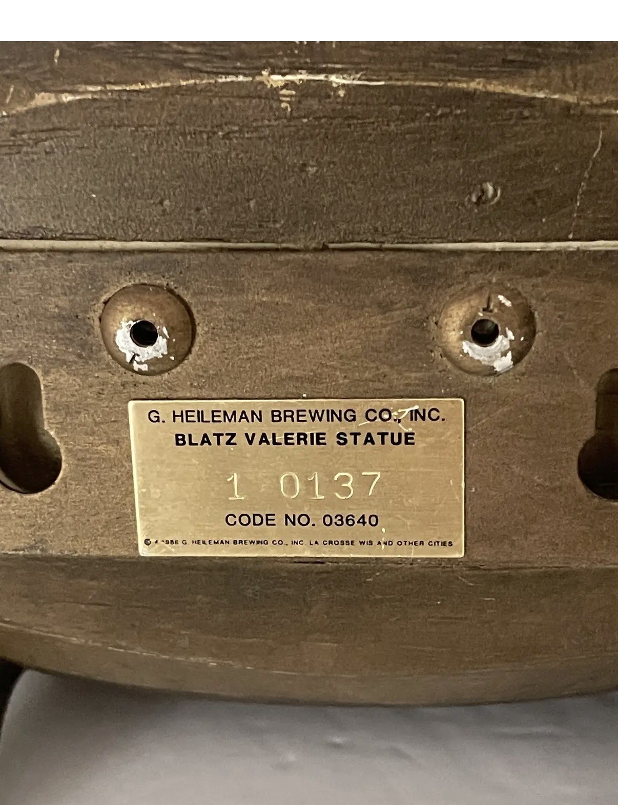 Vintage Blatz Beer Valerie Waitress Statue 1986 20” Advertising Display Statue