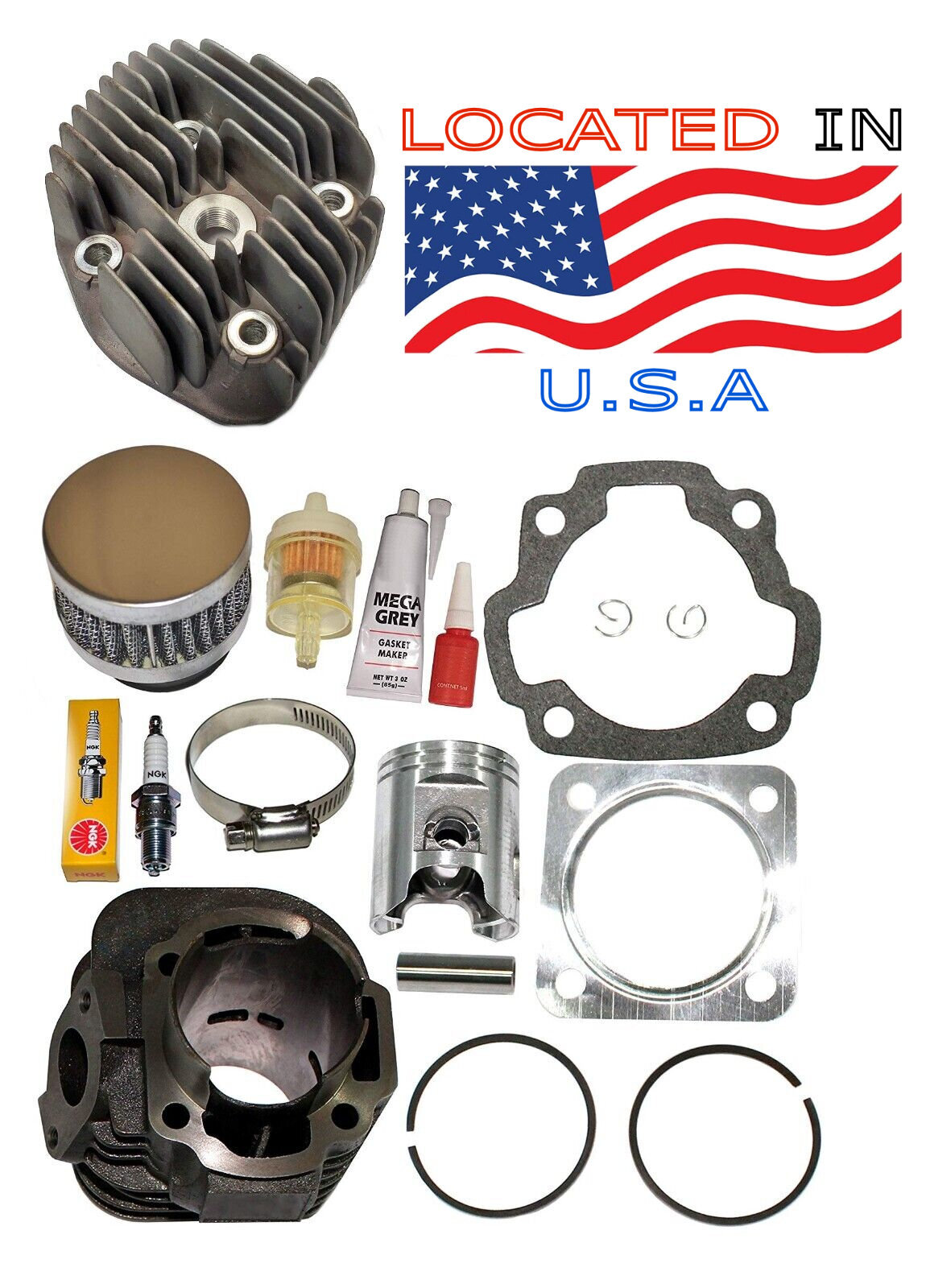 Arctic Cat 90 Youth Y12 Cylinder Head Piston Kit Gaskets Clips Pin 2002-2004