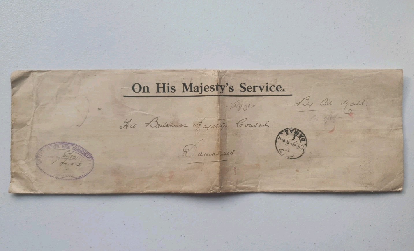 British Occupation of IRAQ Cover 1921 Office of High Commission