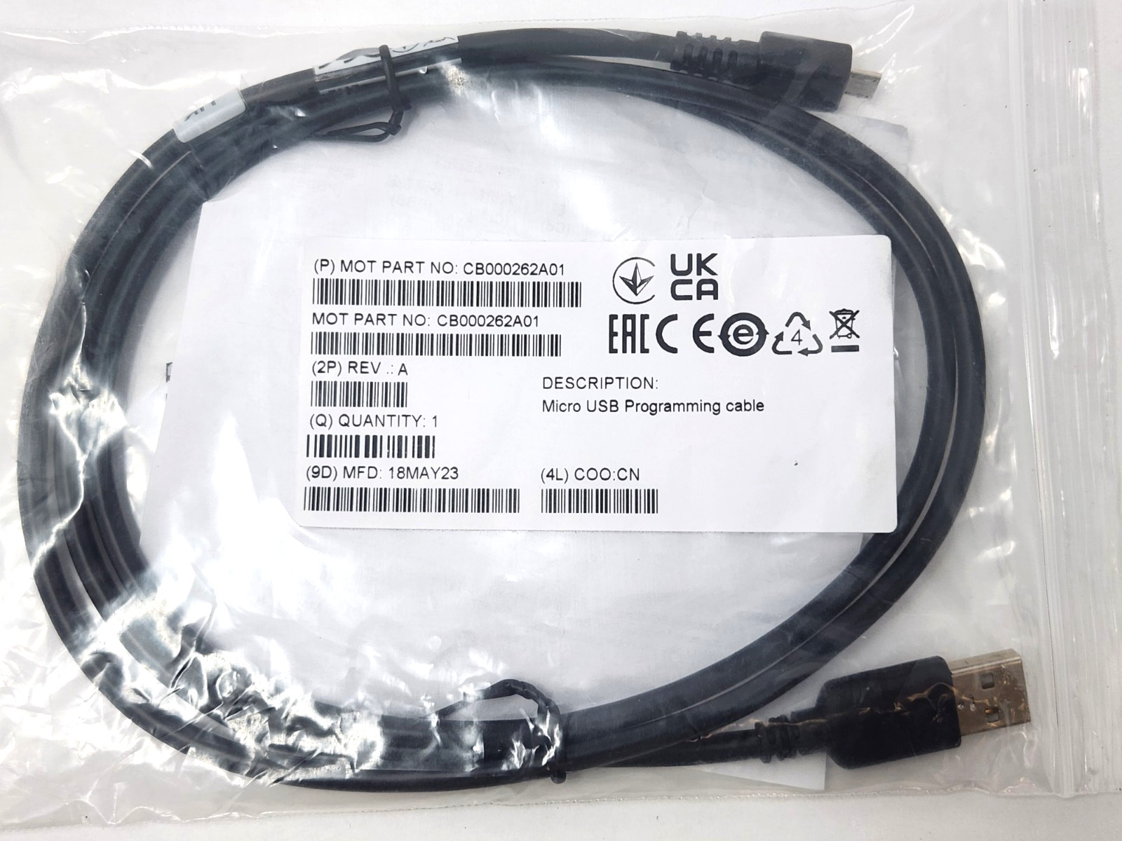 Motorola Micro USB Programming Cable(SL300 SL7550 SL3500) CB000262A01 - NEW OEM
