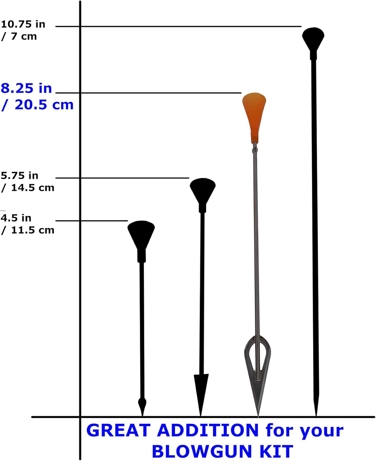 FSFF .625 Blowgun Darts Whisper Razor Dart Widest Sharpest Broadhead Darts, 20 P