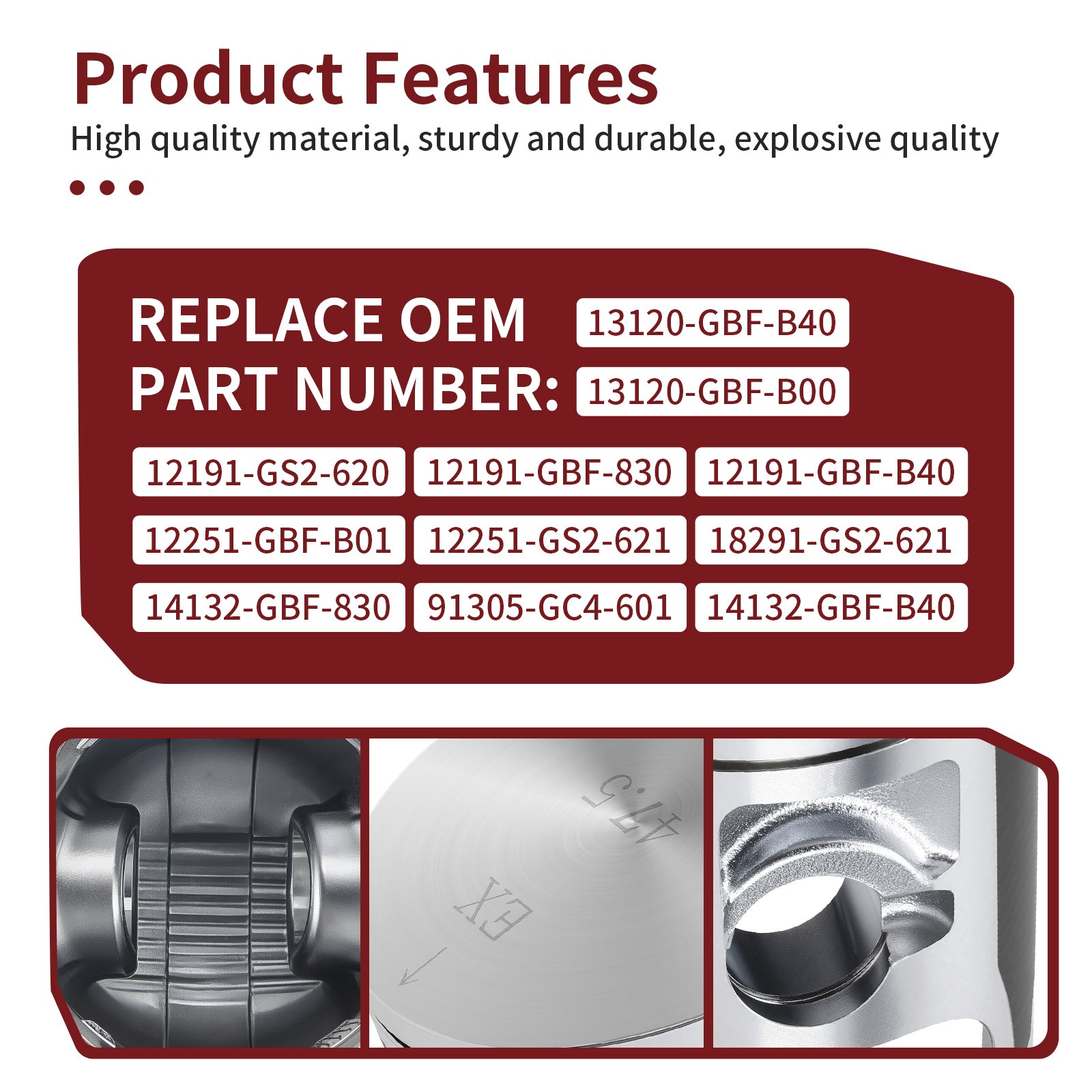 Top End Gasket Piston Kit For Honda CR85R CR85RB Standard Bore 47.5mm 2003-2007