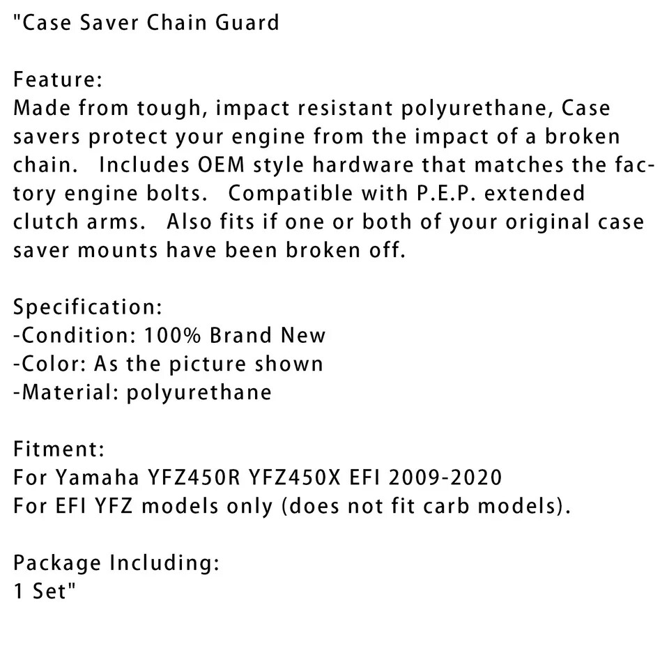 Poly Case Saver Chain Guard For Yamaha YFZ450R YFZ450X EFI 2009-2020 BLK
