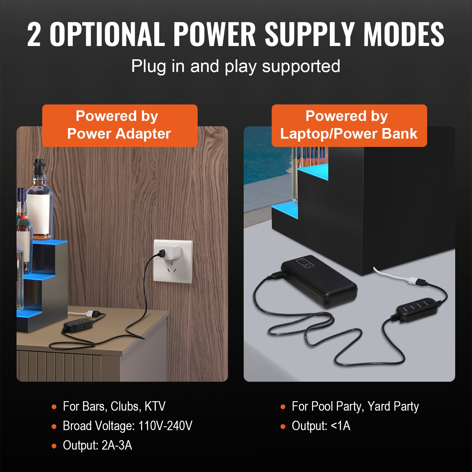 Uimoso LED Lighted Liquor Bottle Display Bar Shelf RF & App Control 40" 3-Step