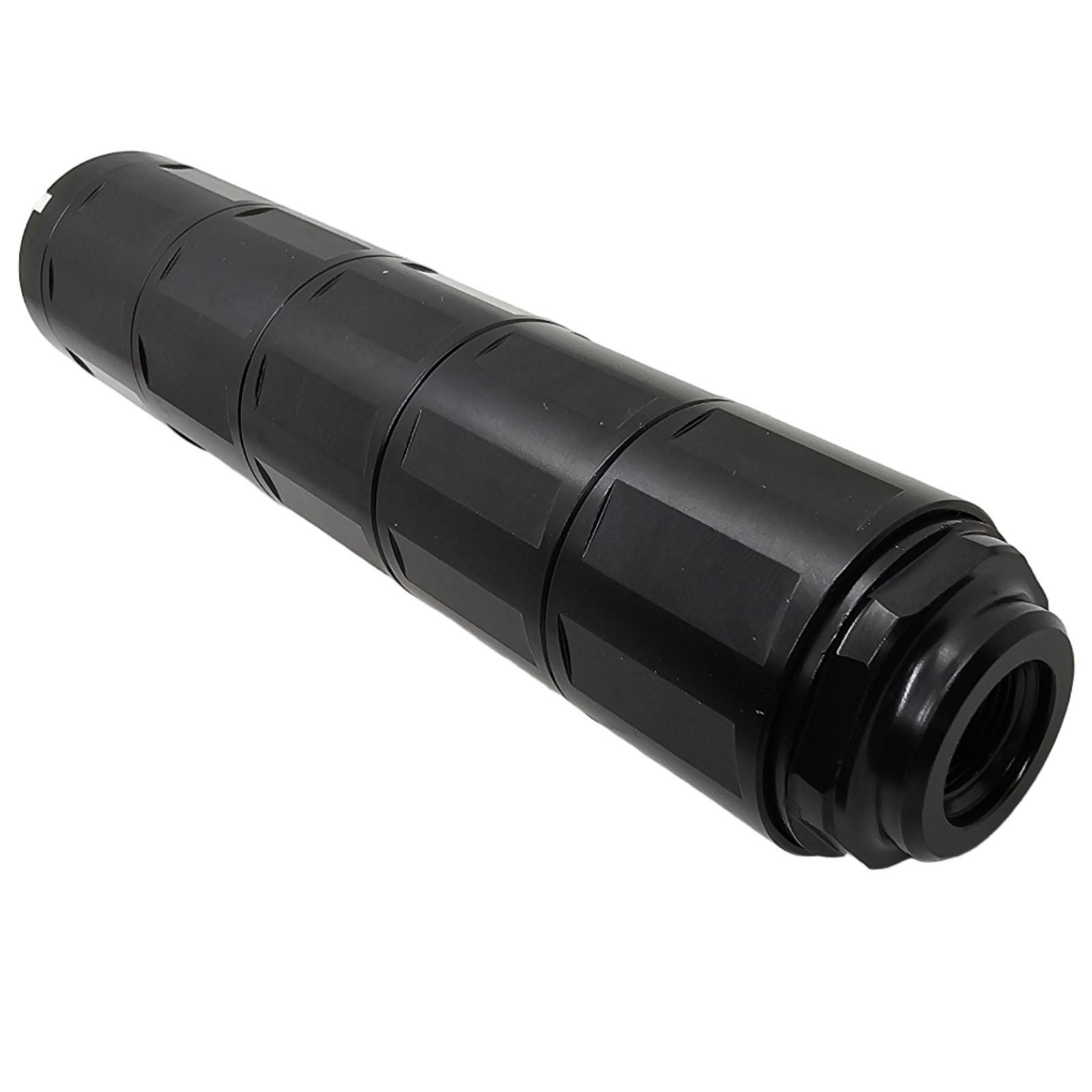 Linear CNC Threaded 1/2x28 Muzzle Brake, Compensator – Steel, Black – 6" Long