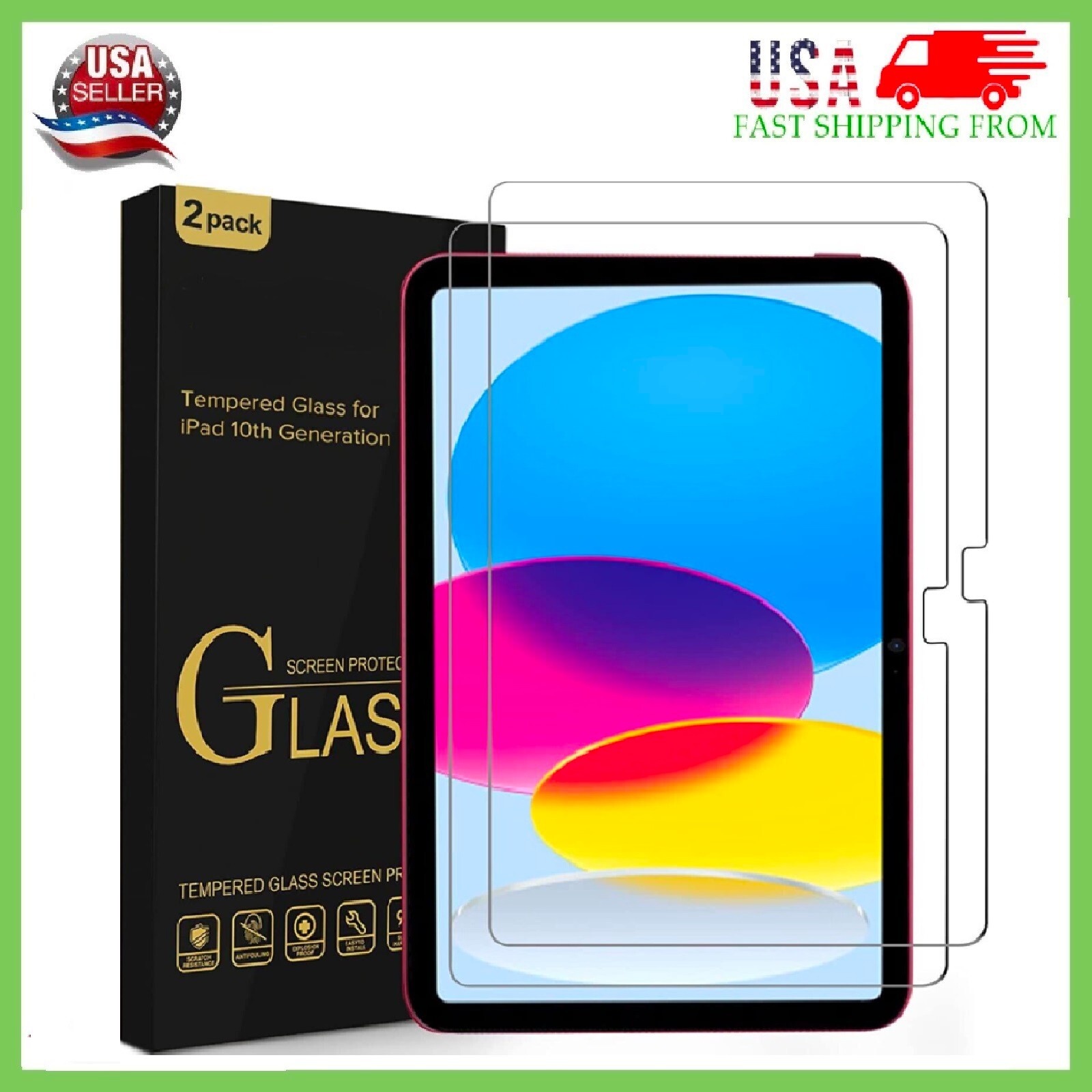 (3 Pack) Glass Screen Protector for iPad 10th Generation (10.9 inch 2022 models)