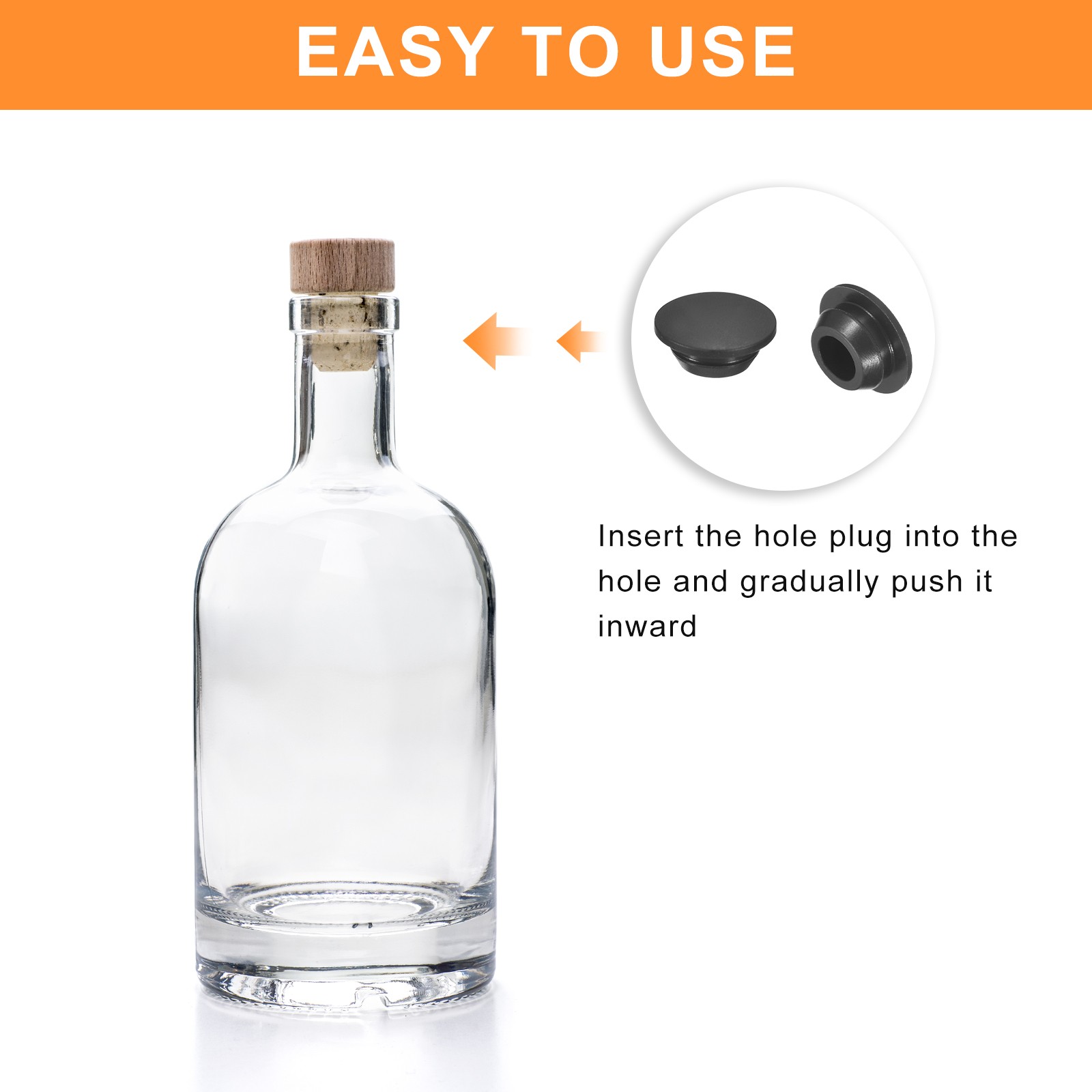 25Pcs Silicone Plugs Rubber Round Hole Plugs for 10-10.5mm Hole Black