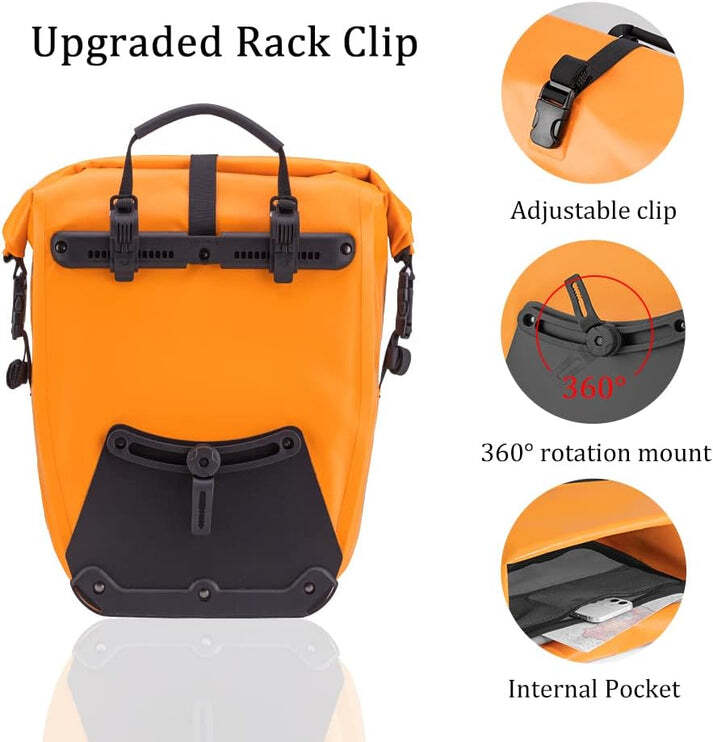 ROCKBROS Bike Panniers Rear Rack Bag 32L Waterproof Durable Easy to Install 2pcs