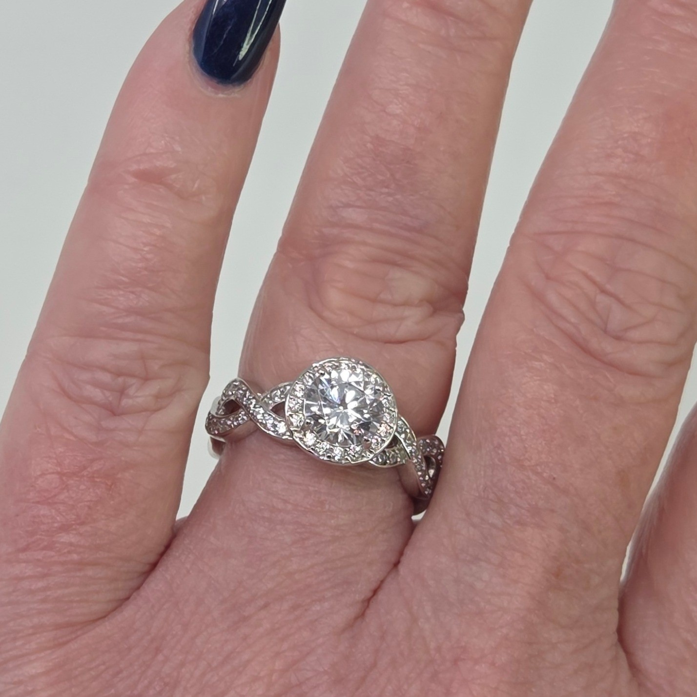 Sparkling Infinity Twist Engagement Ring Sz 8 925 Sterling Silver CZ