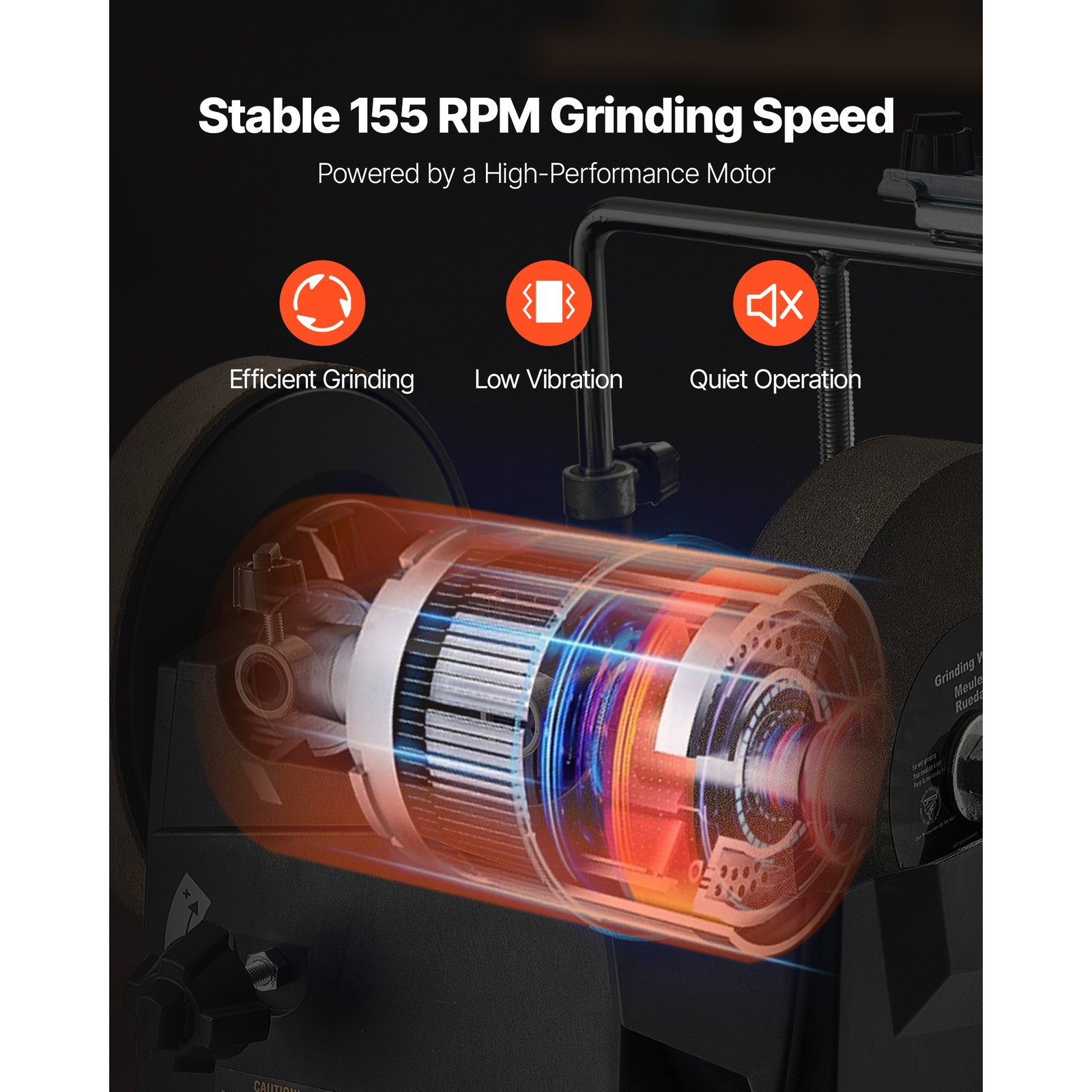 Uimoso 8-Inch Water-Cooled Wet Sharpening System 155RPM Bench Grinder for Blades