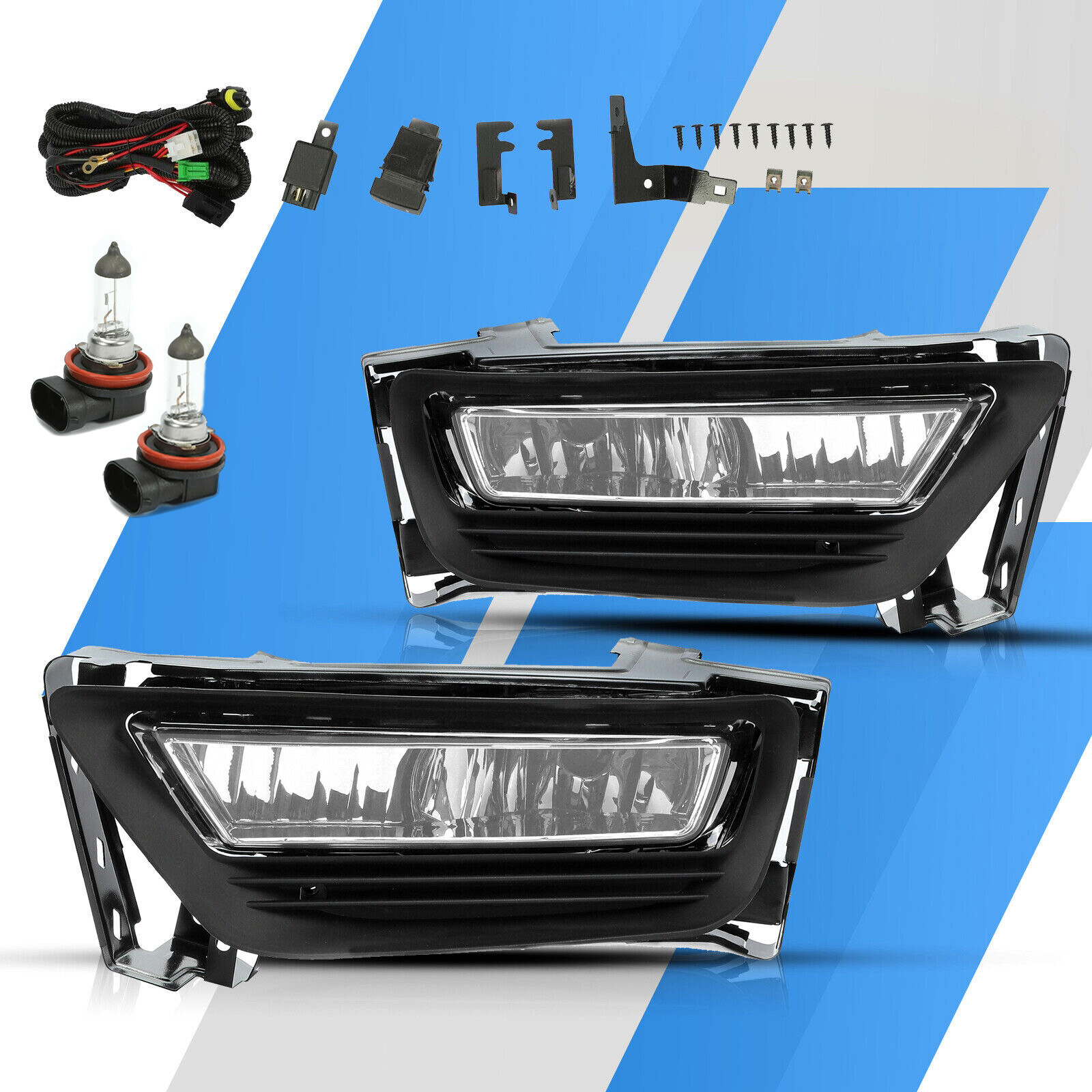 Fit For 2013 2014 2015 Honda Accord Sedan Clear Front Bumper Fog Lights W/ Bulbs