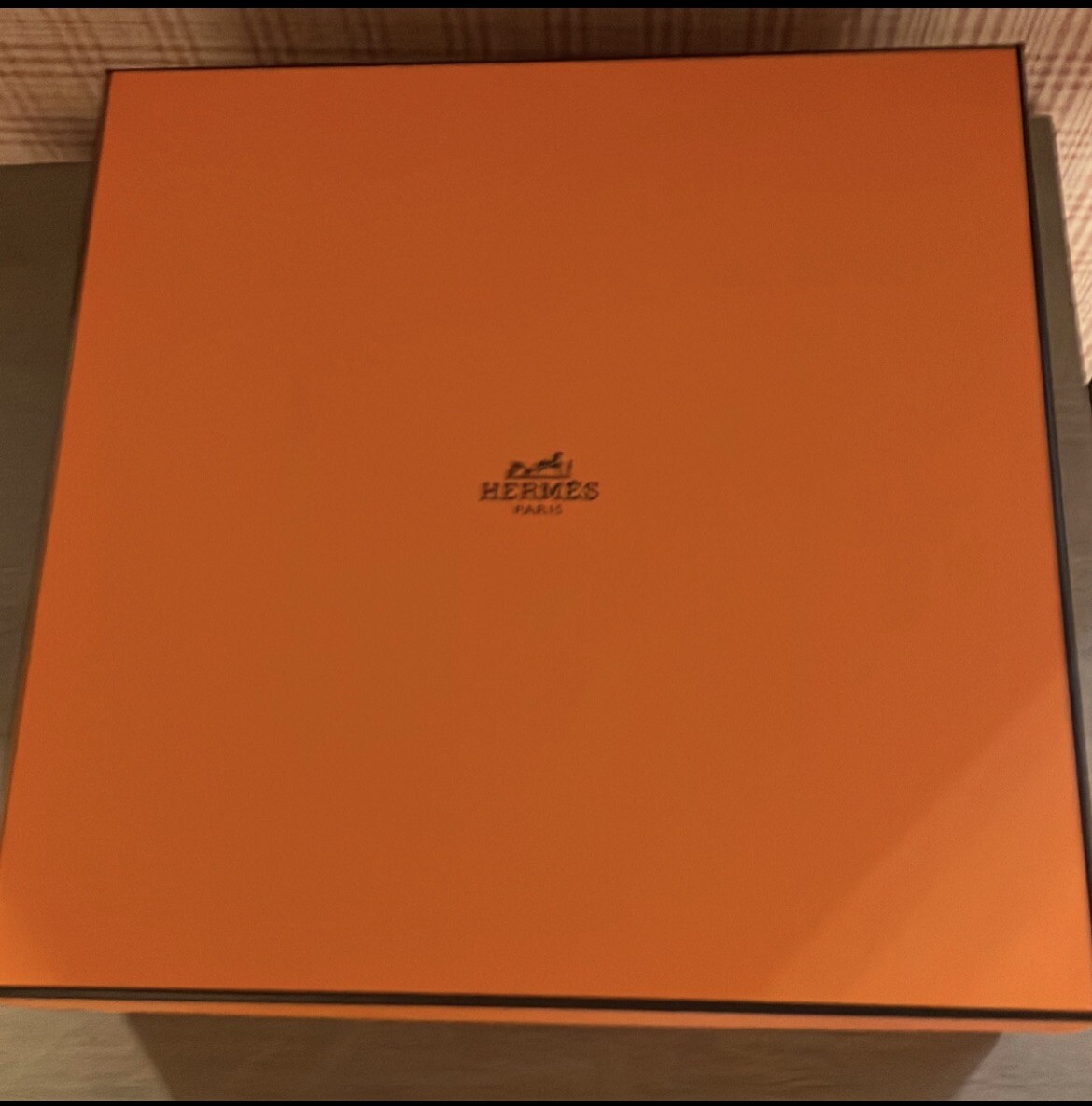 HERMES GIFT BOX WITH TISSUE PAPER L 10in H 10in W 4in D 31/2in New