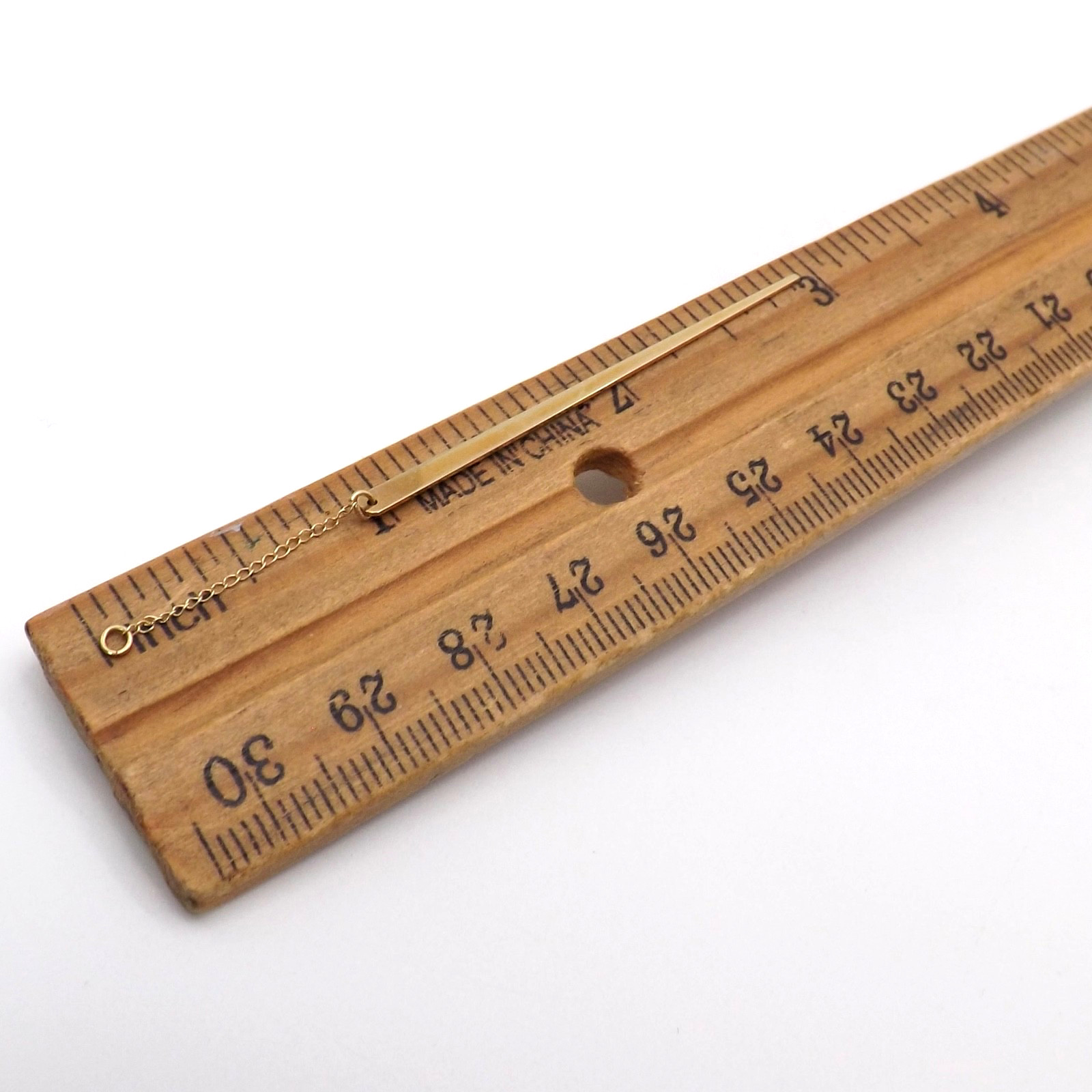 Solid 14k Yellow Gold Toothpick Charm Pendant Chatelaine Vintage 2in