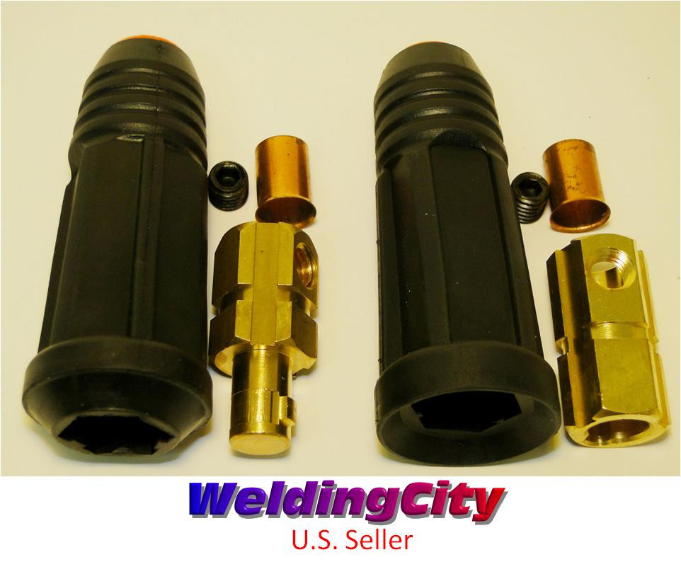 WeldingCity® Dinse-type Twist-lock Cable Connector Pair #2-1/0 35-50mm US Seller