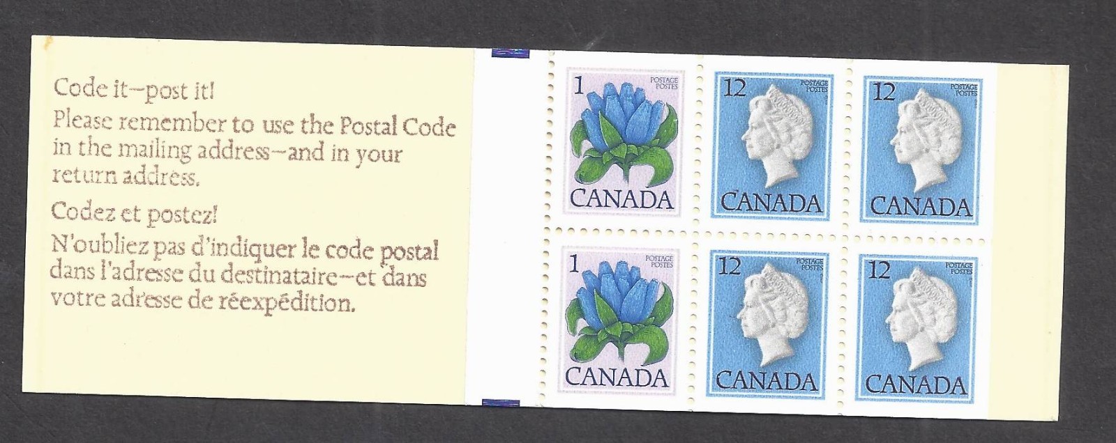 CANADA BOOKLET # 77a HORIZONTAL BLACK DASHES BY QUEEN'S NOSE INK ERROR BS31719