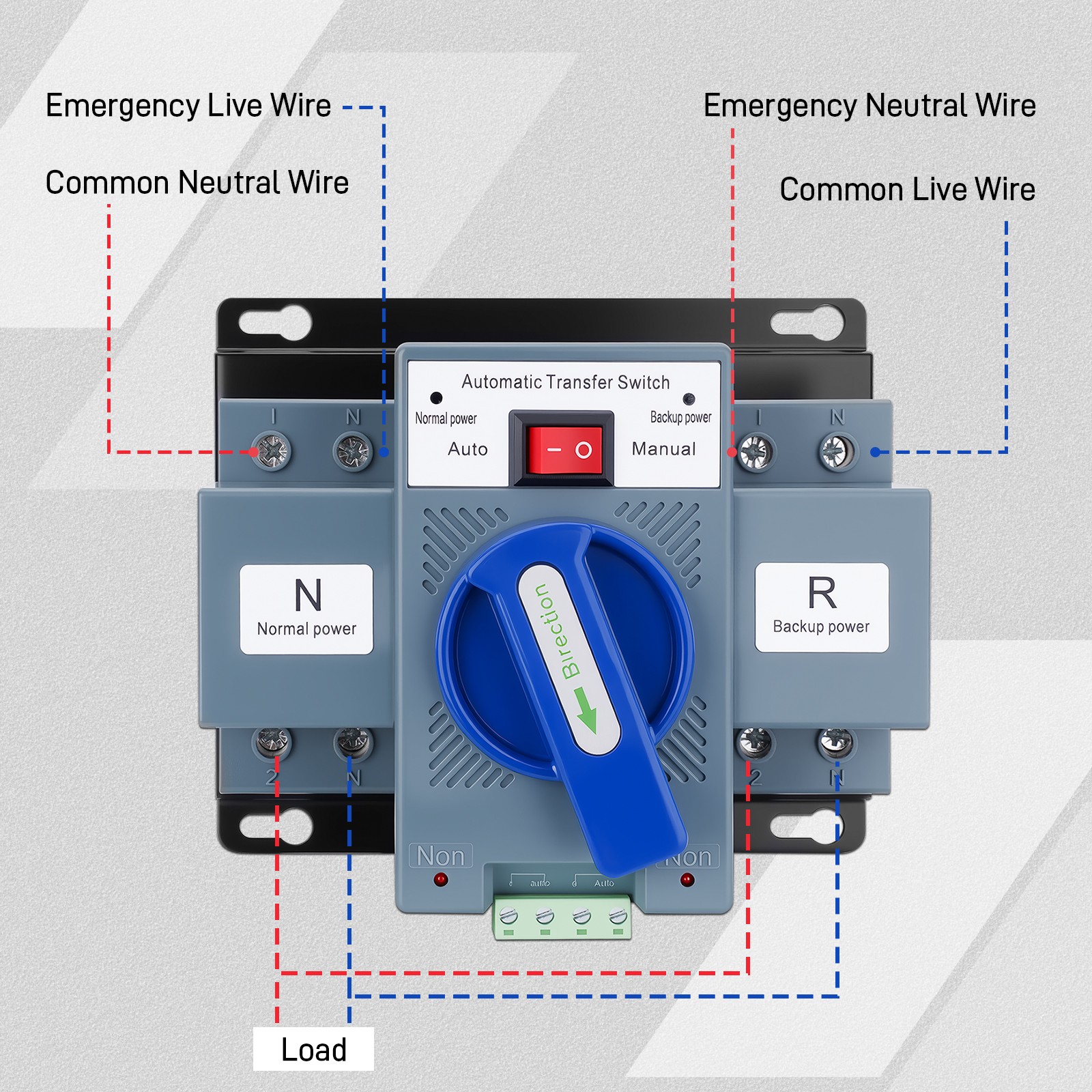 2P Dual Power Automatic Transfer Switch 60HZ Changeover Transfer Switch Tool 63A