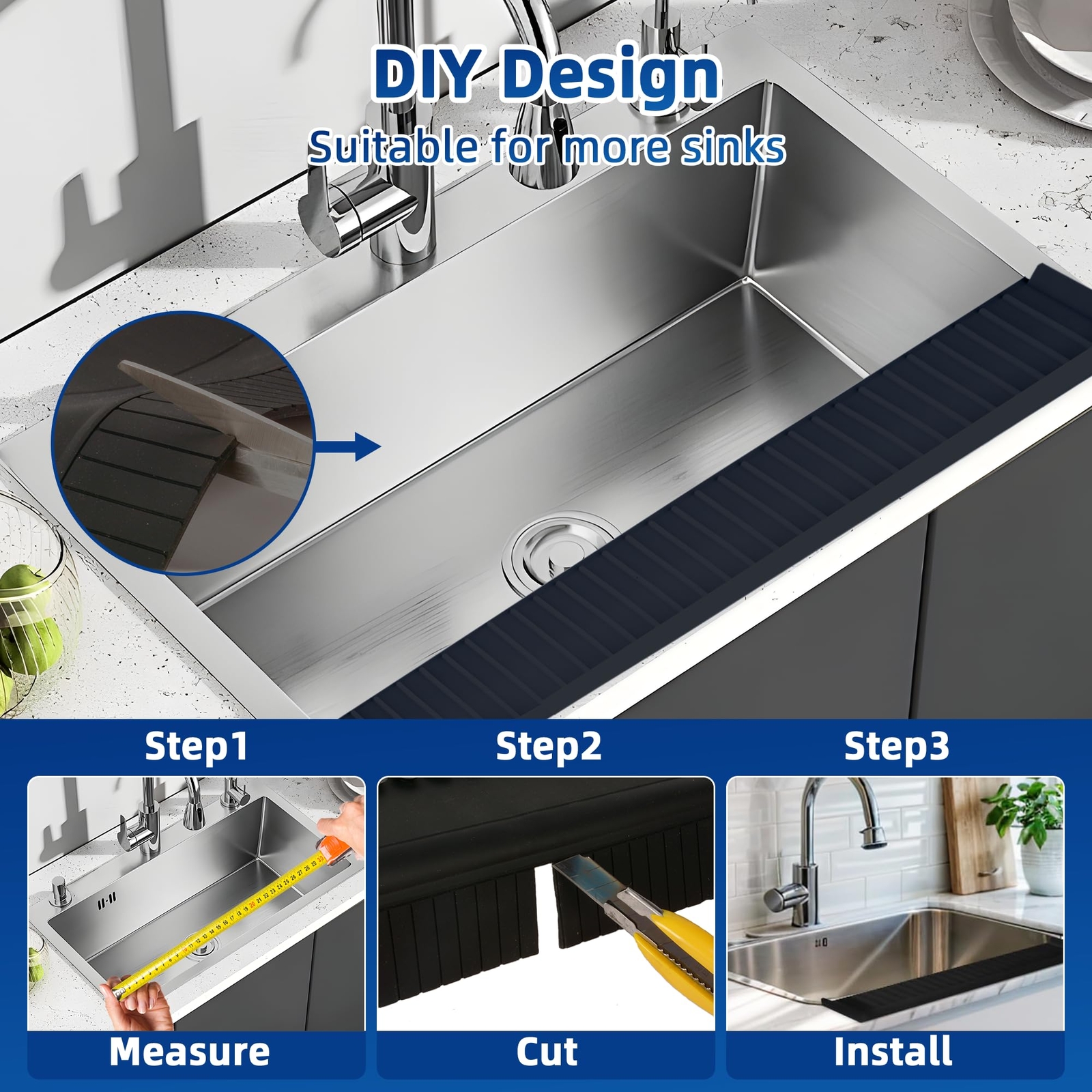 4"X30" Extra Long Sink Edge Protectors for Kitchen Single and Double SinkKitc...