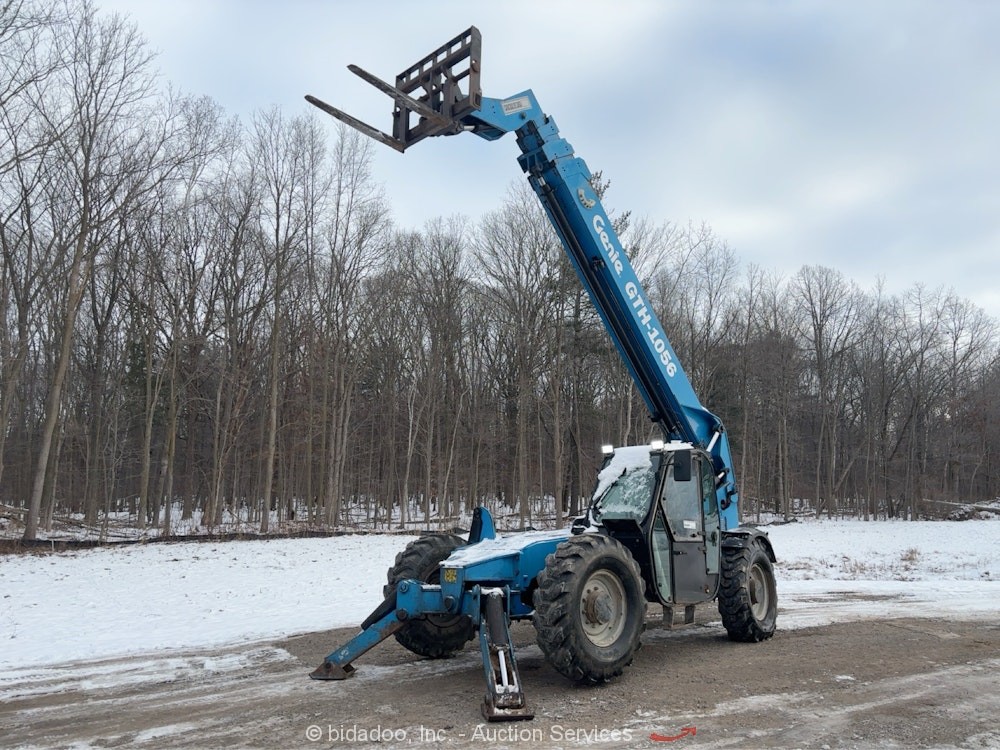 2014 Genie GTH1056 56' 10K Telescopic Reach Forklift A/C Cab Telehandler bidadoo