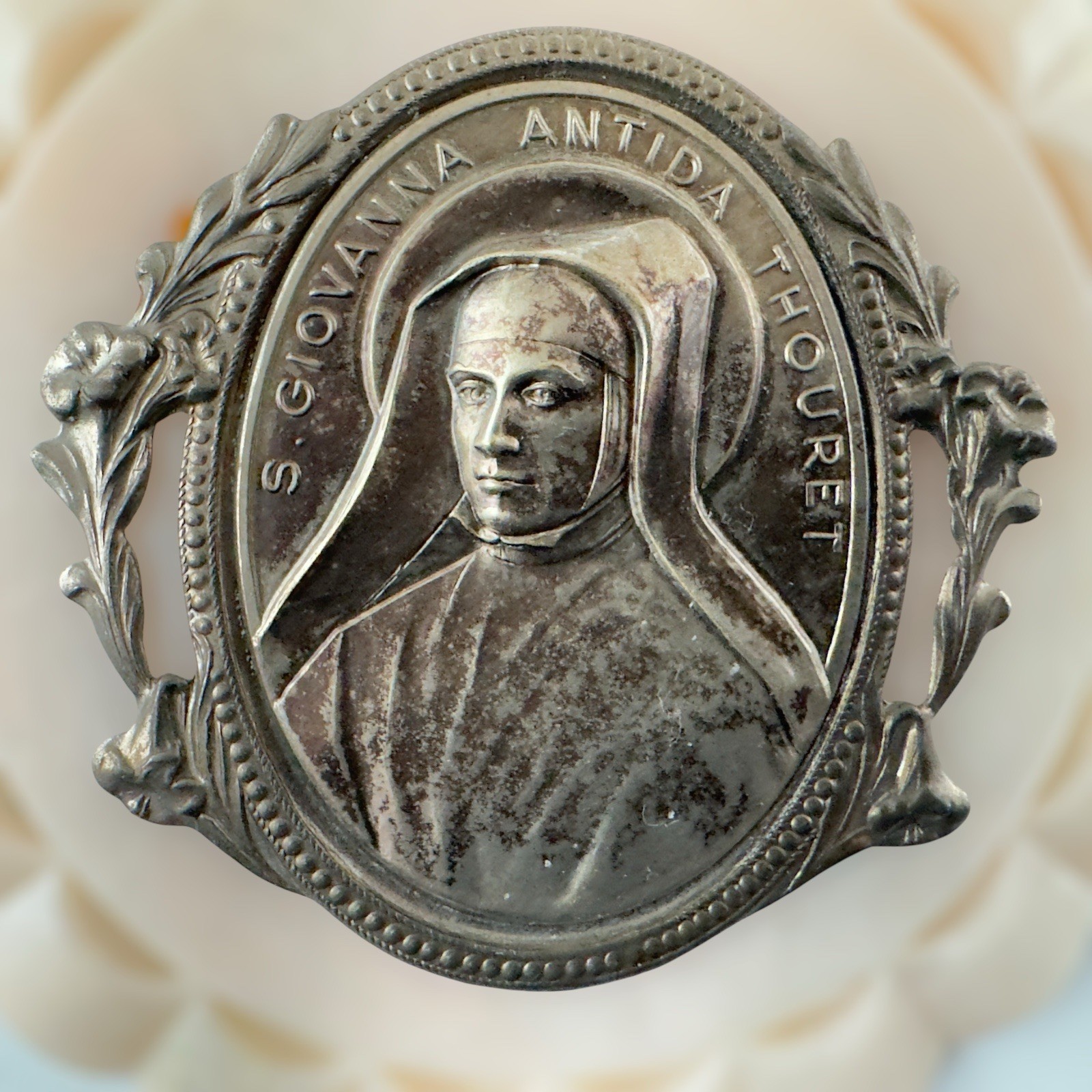 Saint St Jeanne Antide Thouret Catholic French NUN Sister Vintage Souvenir Frame