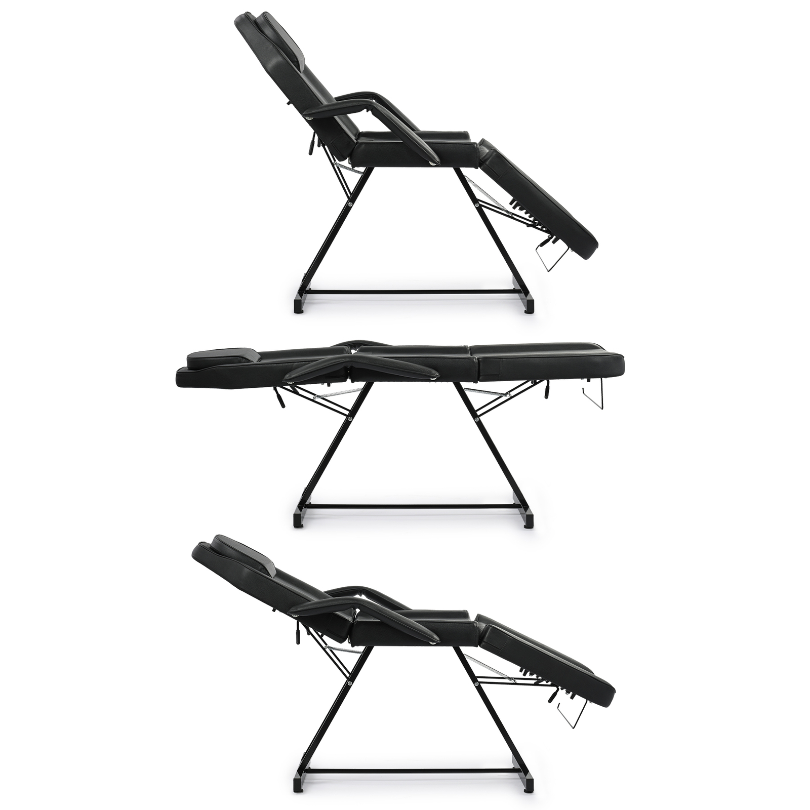 Adjustable Massage Bed w Chair Professional Salon Equipment for Home Salon Black