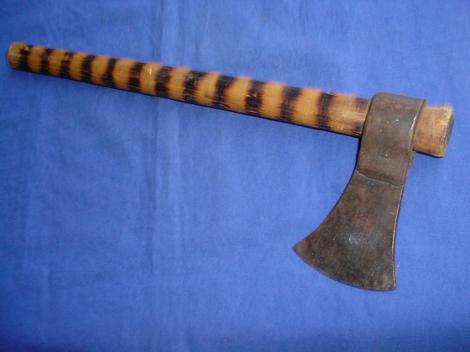 OLD TOMAHAWK THROWING AXE MAKERS MARK CP FIRE BRANDED HANDLE