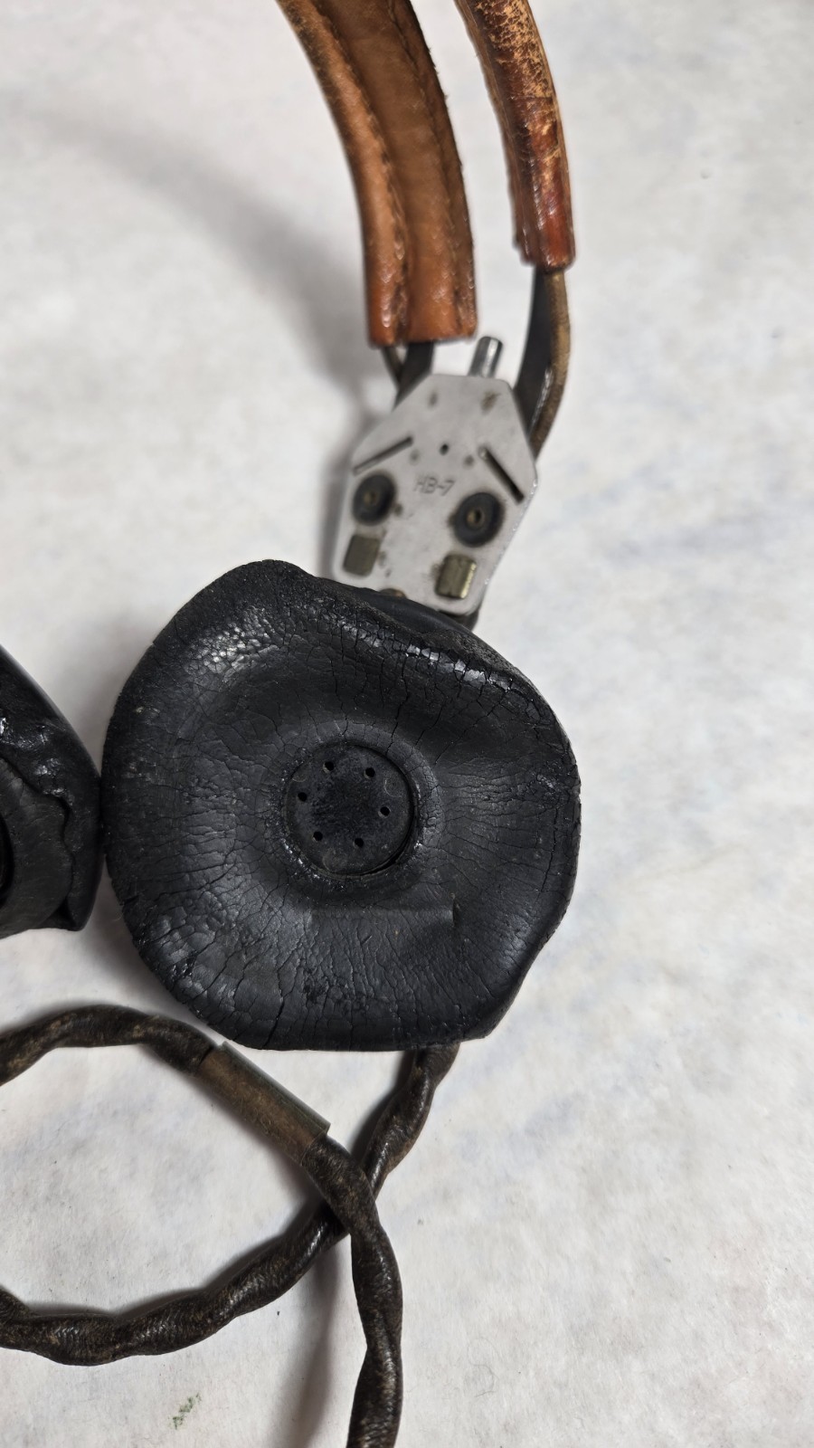 WWII USAAF AAF Pilot ANB-H-1 Receiver Headset HB-7 BEST Mfg Co. NOT TESTED