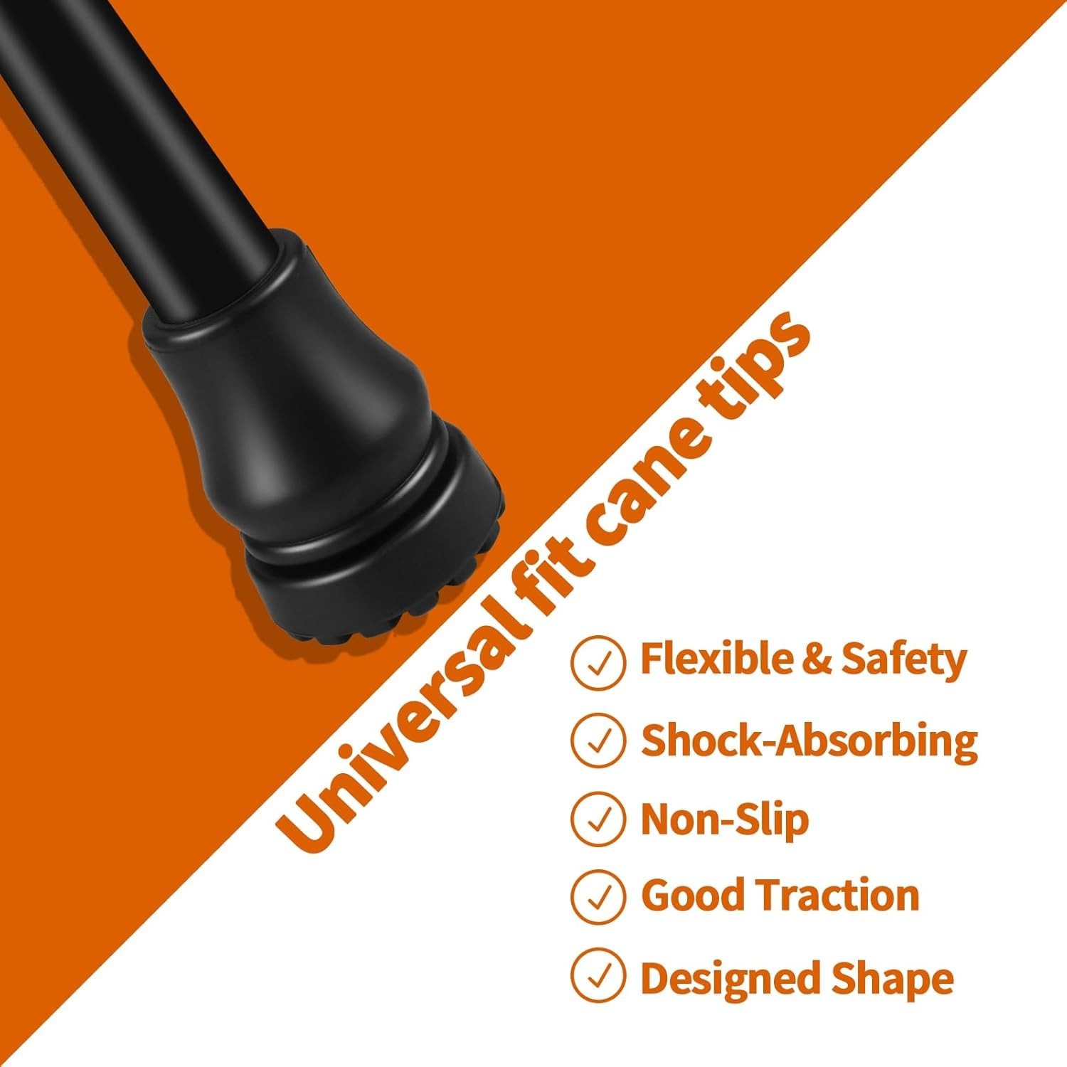 4Pcs Cane Tips 3/4 Inch Heavy Duty Rubber Cane Tips Anti Slip TPR Replacement...