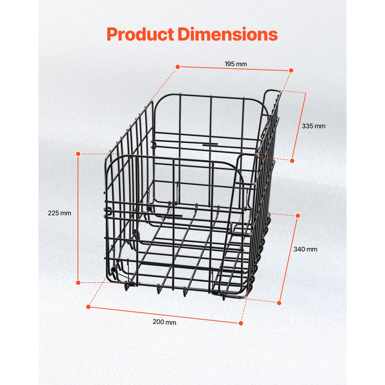 Rear Bike Basket Folding Bicycle Basket Cargo Net Liner Waterproof Cover