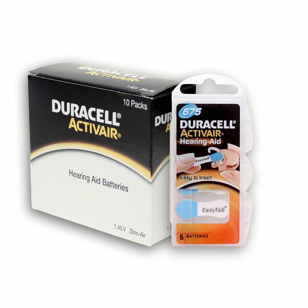 Duracell Size 675 Hearing aid batteries (60 Batteries)