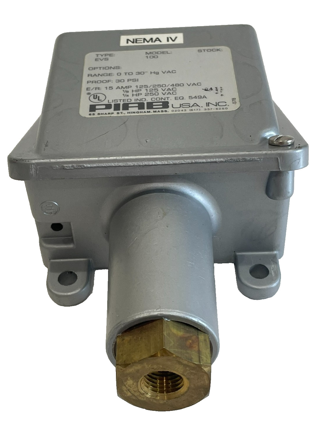 NEW PIAB EVS-100 VACUUM SWITH 31.16.041 EVS100