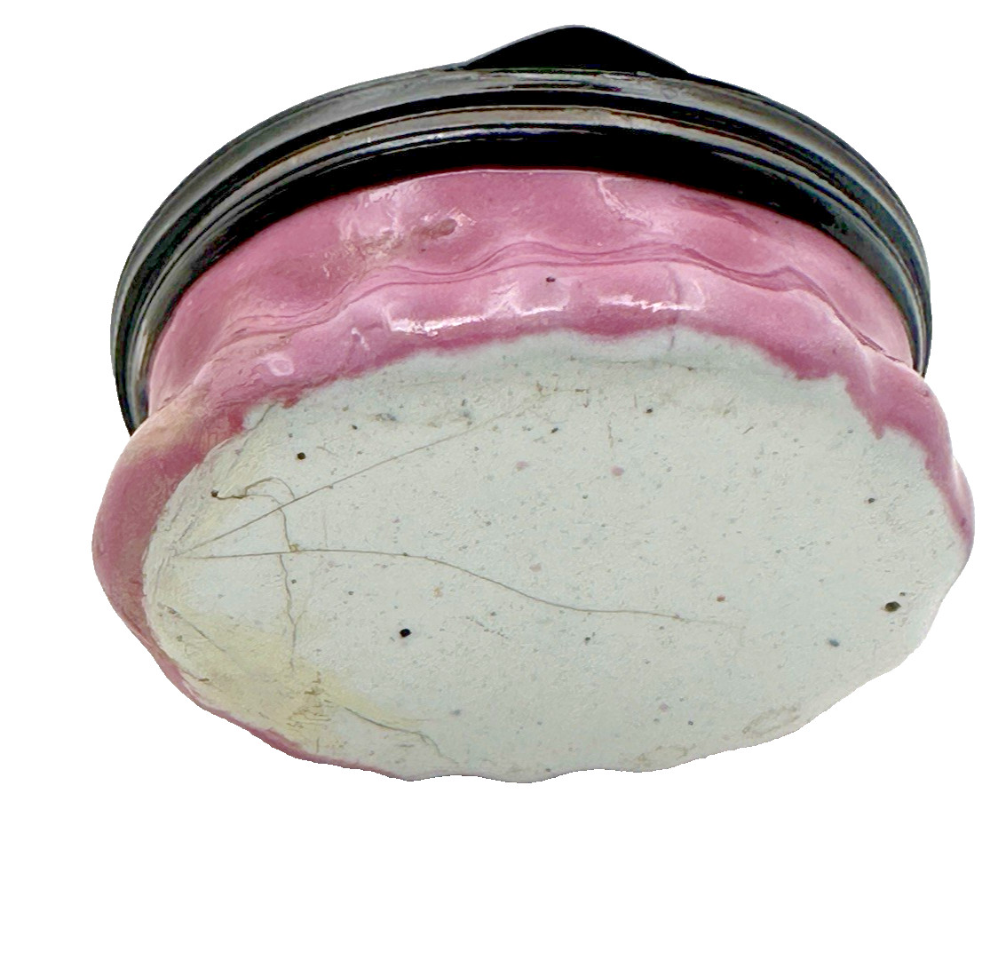 C 1790 Battersea Bilston Enamel Think of Me tho many Miles Away - Motto Patch