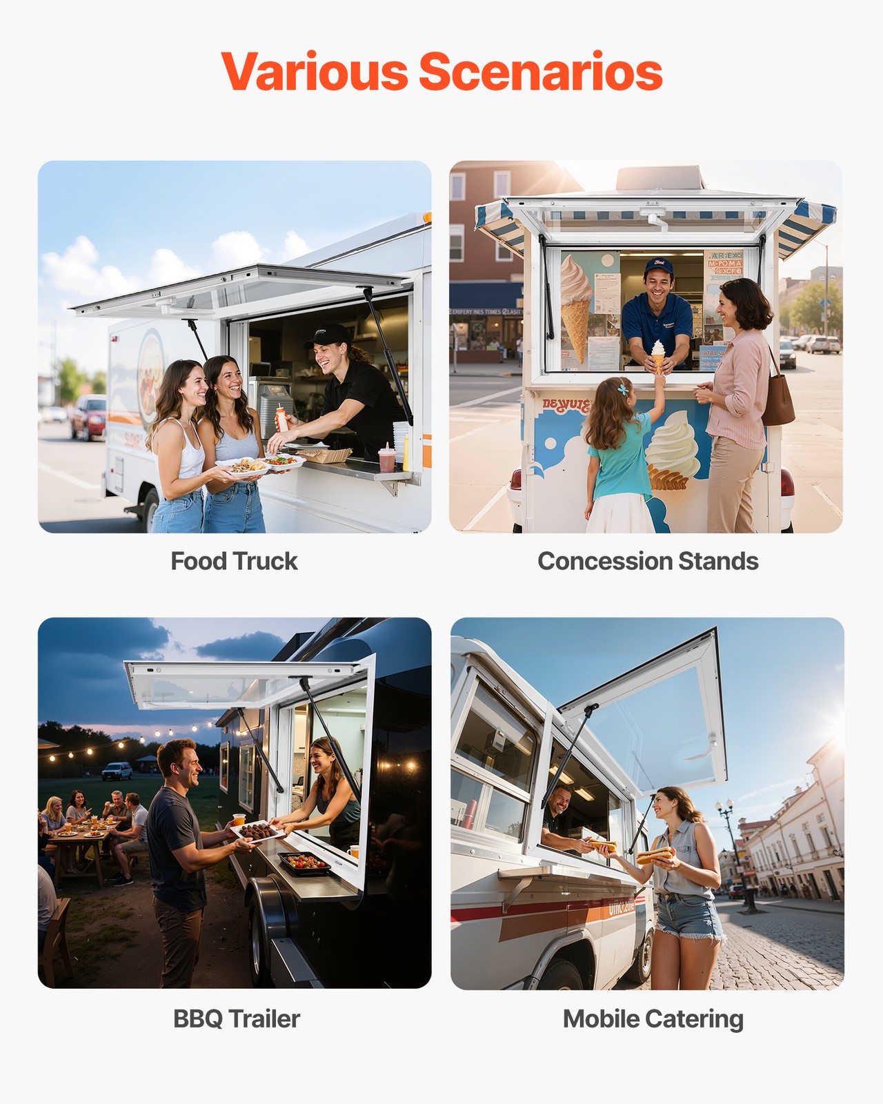 VEVOR 36x24in Concession Stand Serving Window Food Truck Service Awning Aluminum
