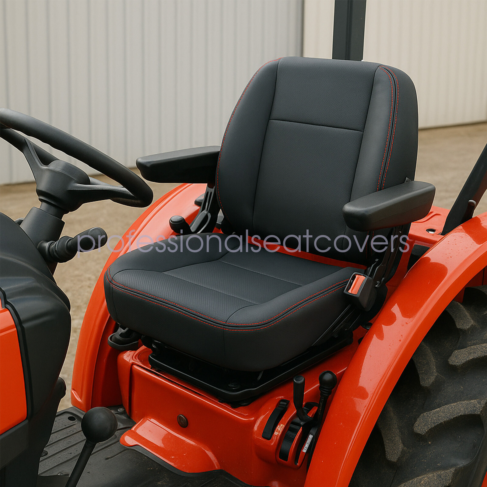 For Most Tractor Forklift Mower Dozer Telehandler Seat W/ Armrest & Safety Belt