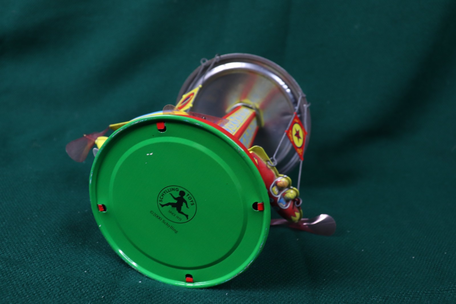 Schylling Reproduction Tin Type Rotating Ride A Rocket Toy 2000 Classic - works