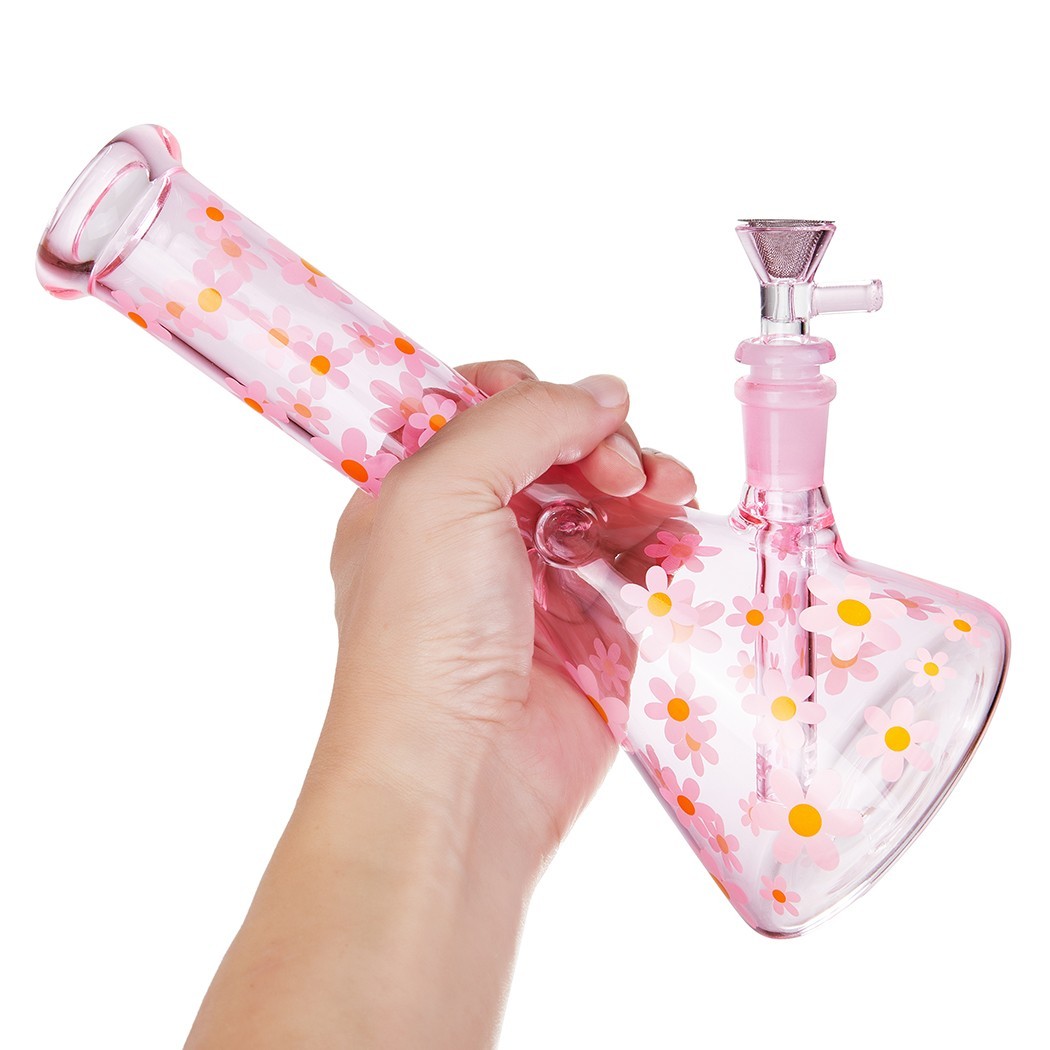 10" Heavy Duty Glass Beaker Bong Water Smoking Tobacco Pipe 14MM Bowl 10 Screens