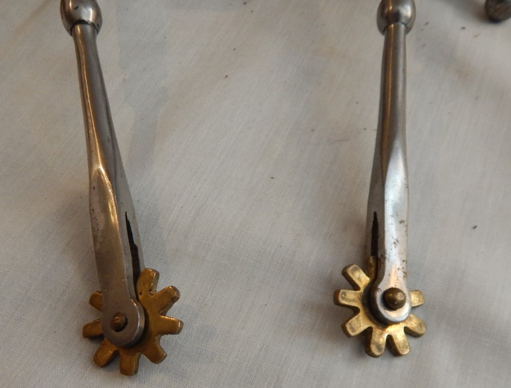 Vintage 6" Shank Western Cowboy Spurs - 37