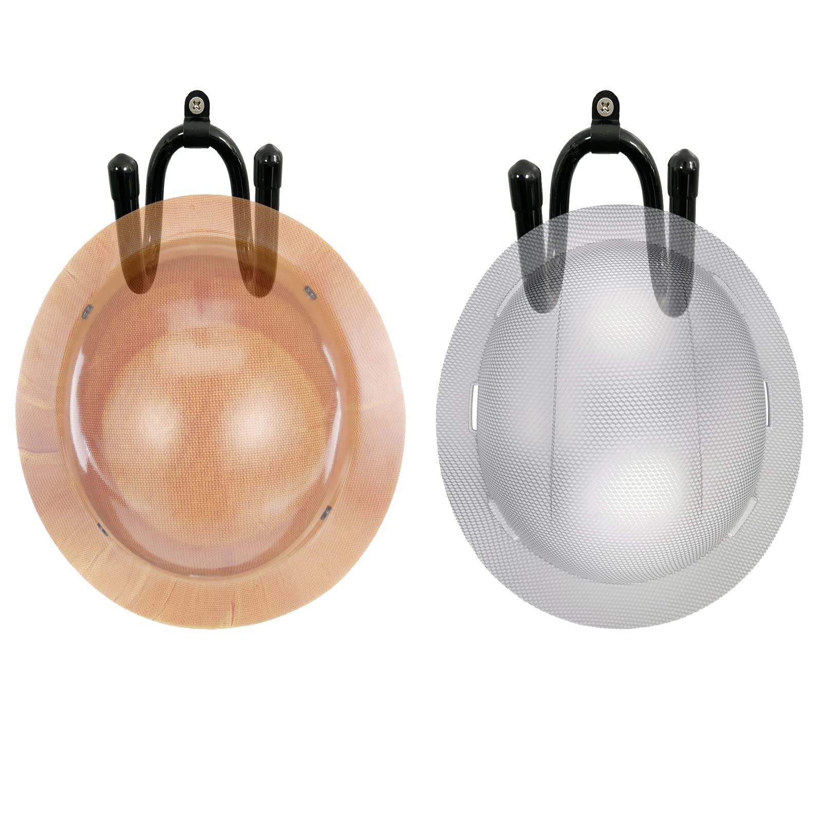 2 Pack Universal Over The Seat Hard Hat Rack, Wall Mount Black