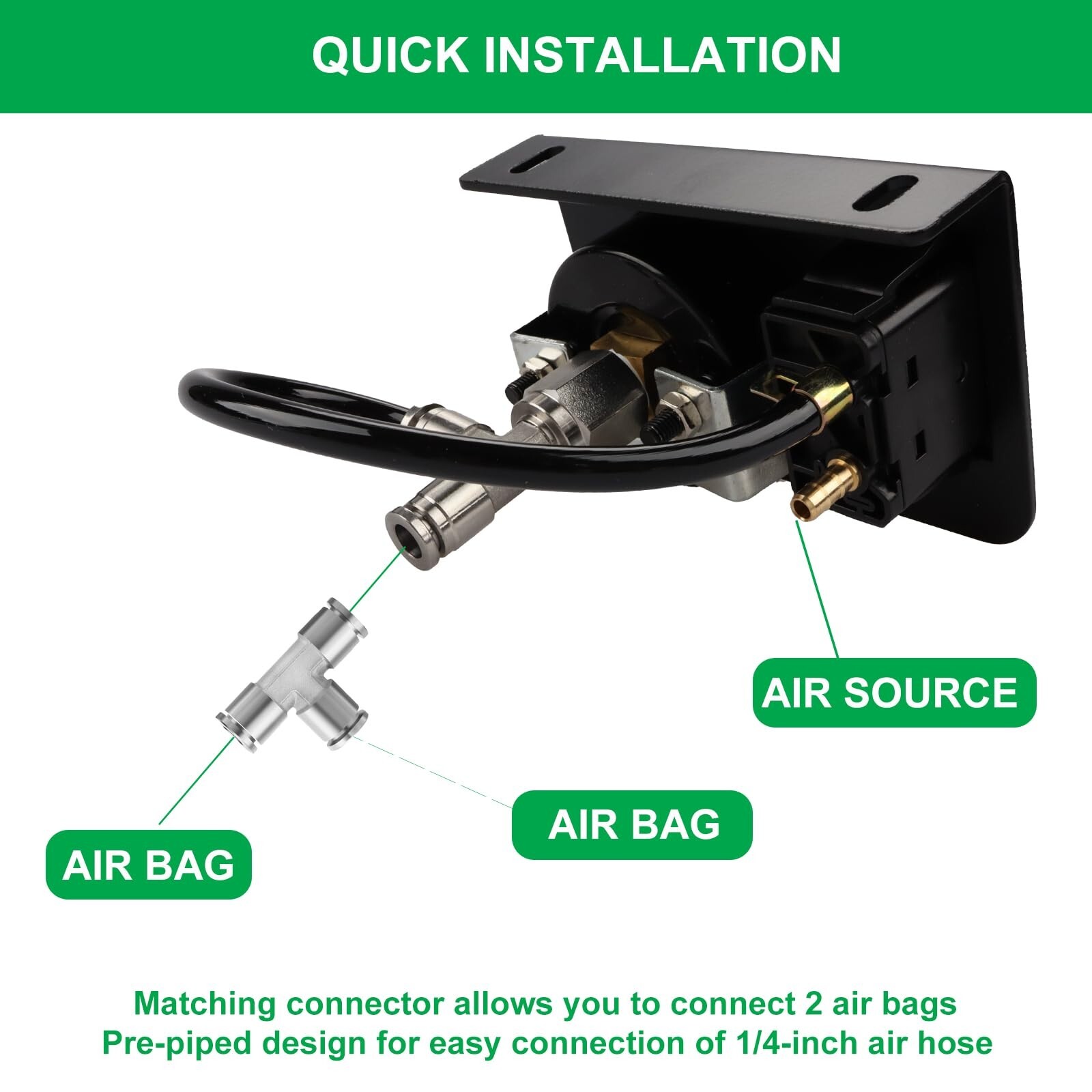 in Cab Single Air Gauge Control Kit with Paddle Switch for Air Suspension Kit