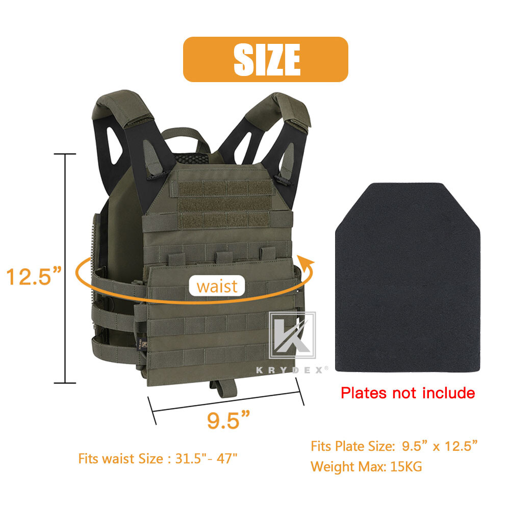 KRYDEX JPC 2.0 Jump Plate Carrier w/ MOLLE Panel Tactical Vest Army Camouflage