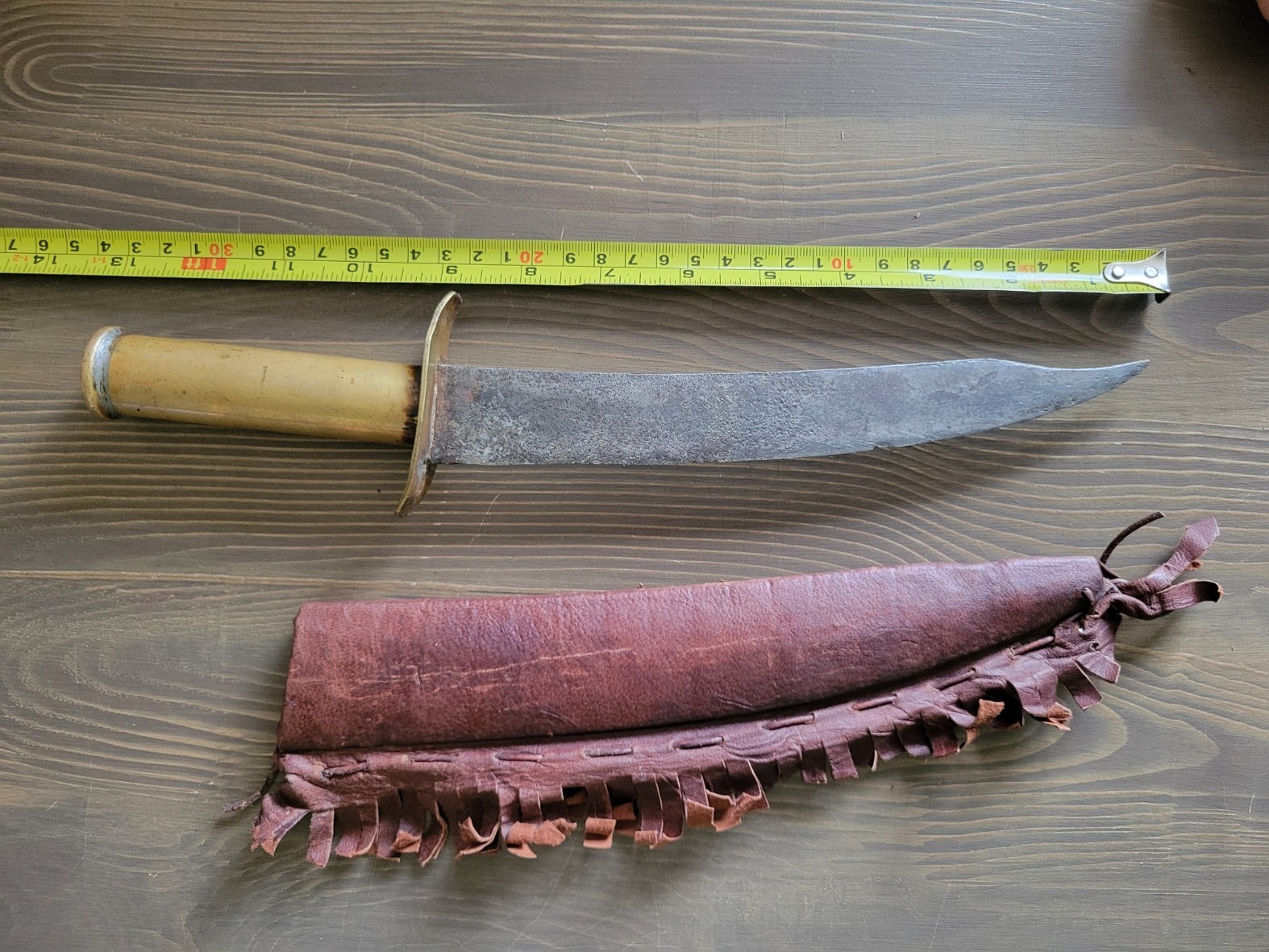 Civil War Brass Handle Bowie Fighting Knife Used Free Shipping