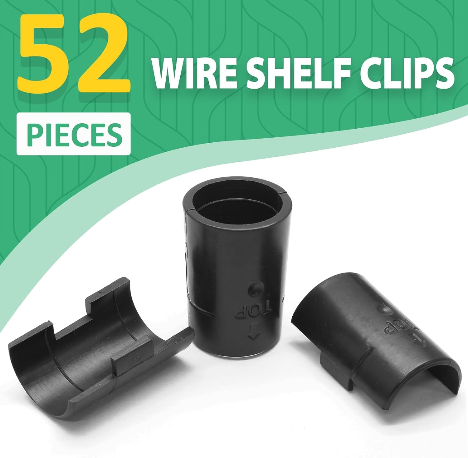 52 Pcs 1 Inch Wire Shelf Clips Plastic Shelf Lock Clips for 1" Post Shelving ...