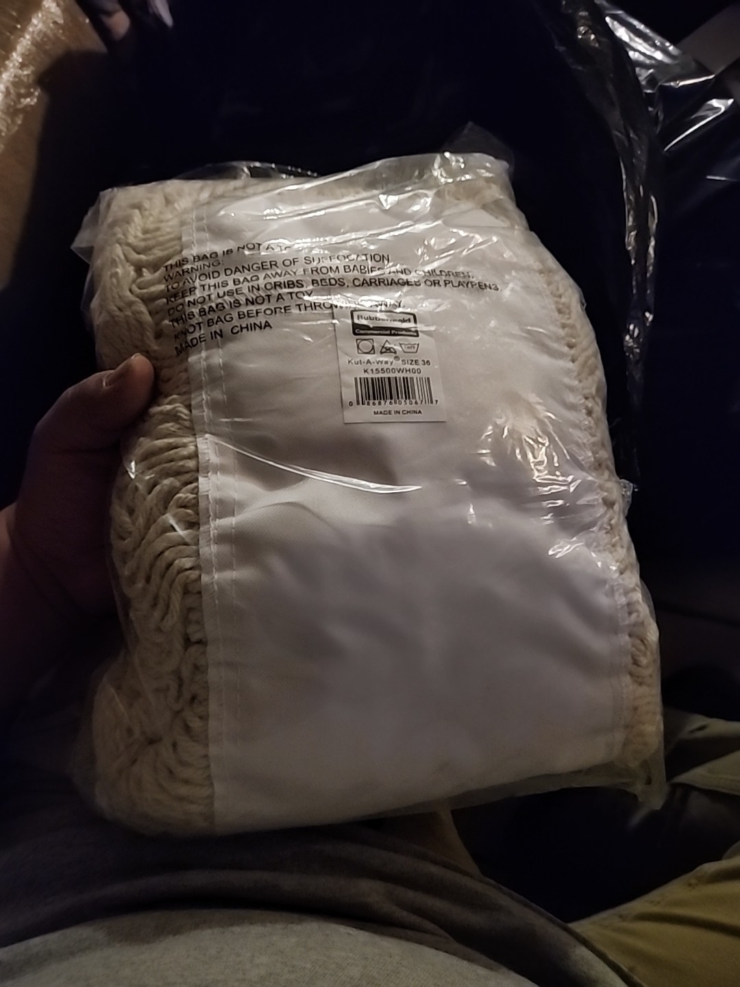 Rubbermaid Commercial Fgk15500wh00 36 In L Dust Mop, Tabs/Pockets Connection,