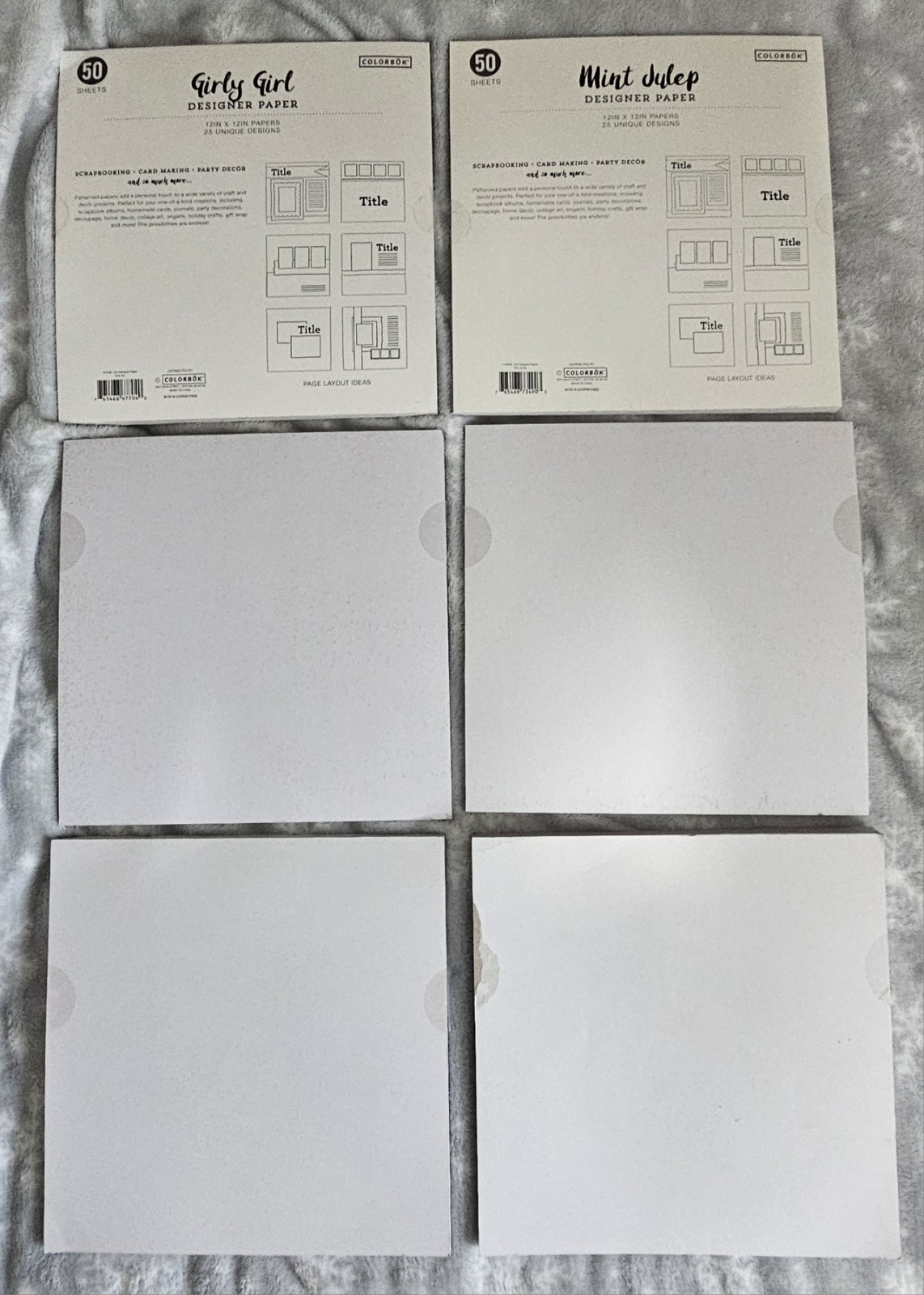Lot Of 6 Scrapbook Paper Pads 12x12 Sheets