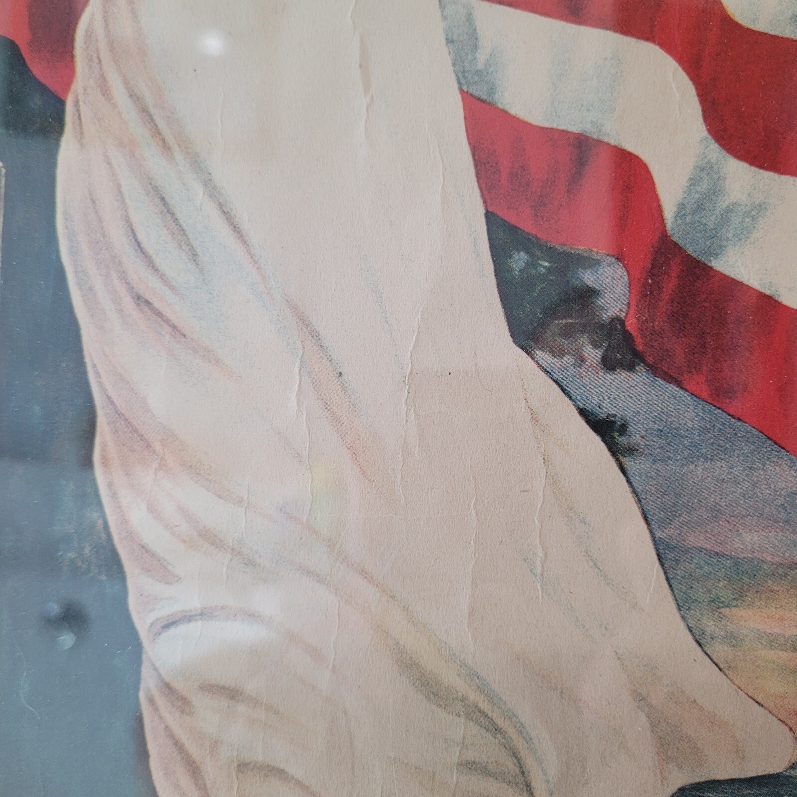 Antique Original WWI Poster Flag of Freedom 1918 21" x 17" Framed USA *READ*